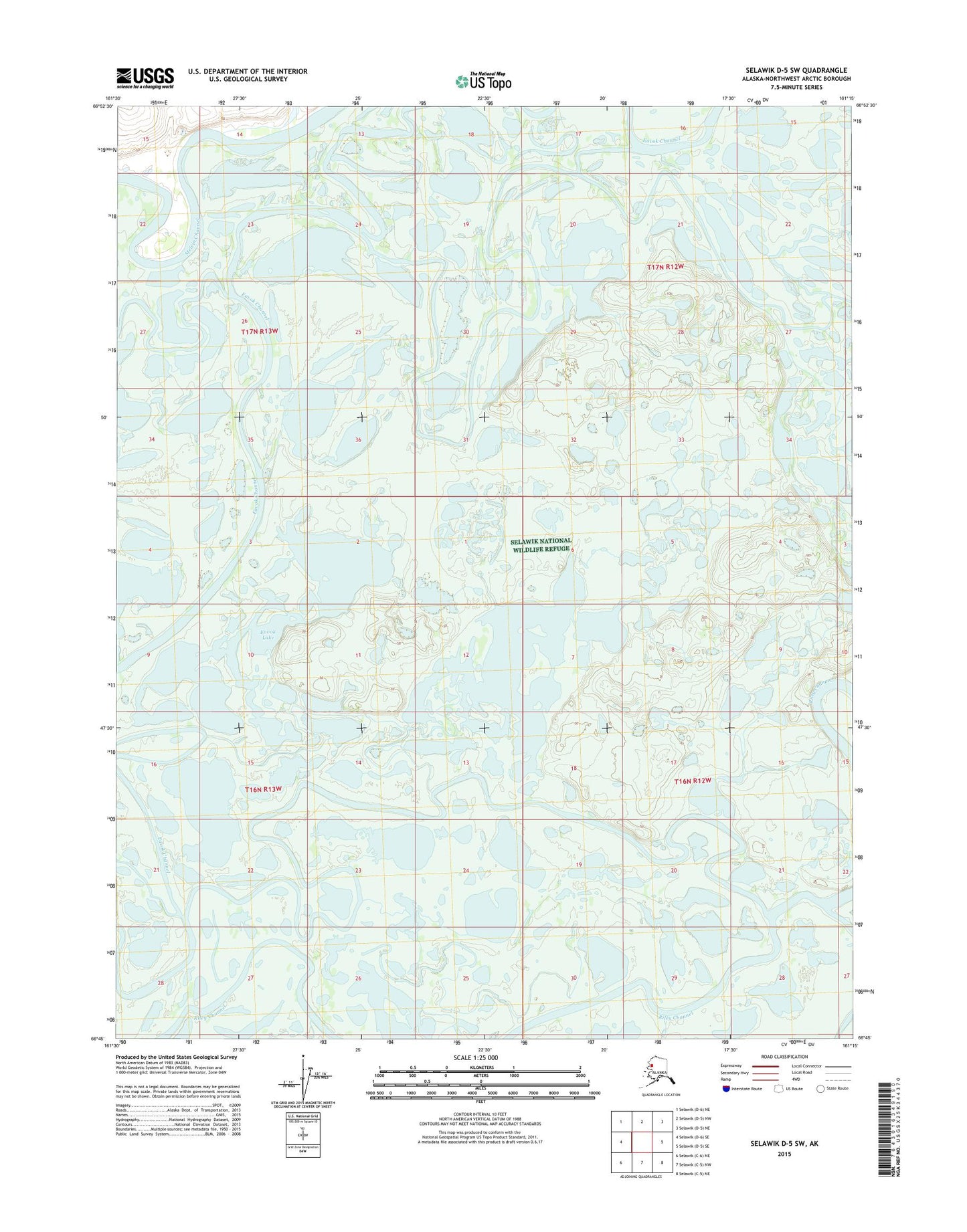 Selawik D-5 SW Alaska US Topo Map Image