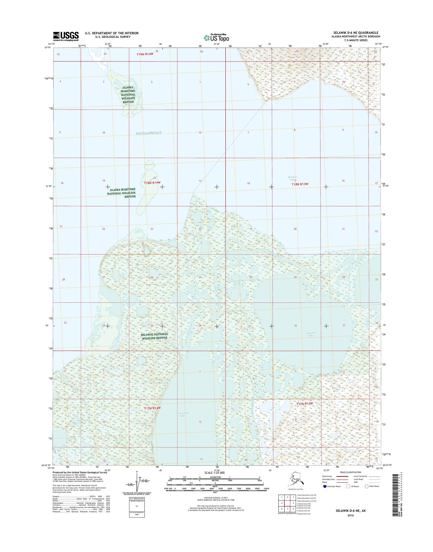 Selawik D-6 NE Alaska US Topo Map Image
