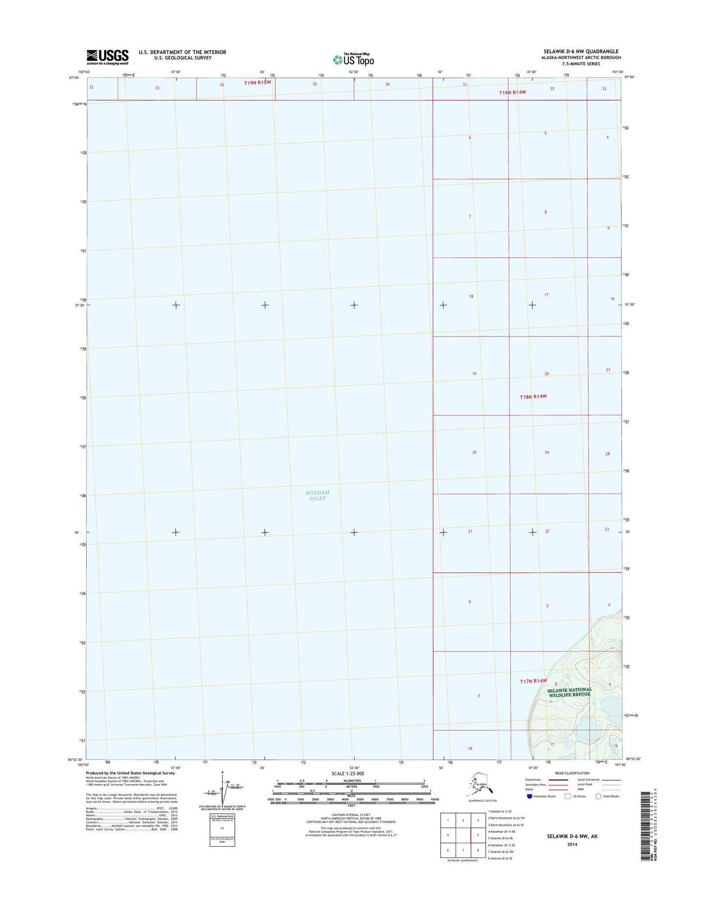 Selawik D-6 NW Alaska US Topo Map Image