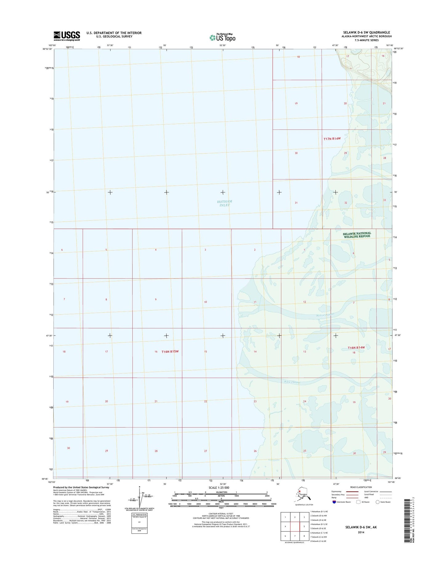 Selawik D-6 SW Alaska US Topo Map Image