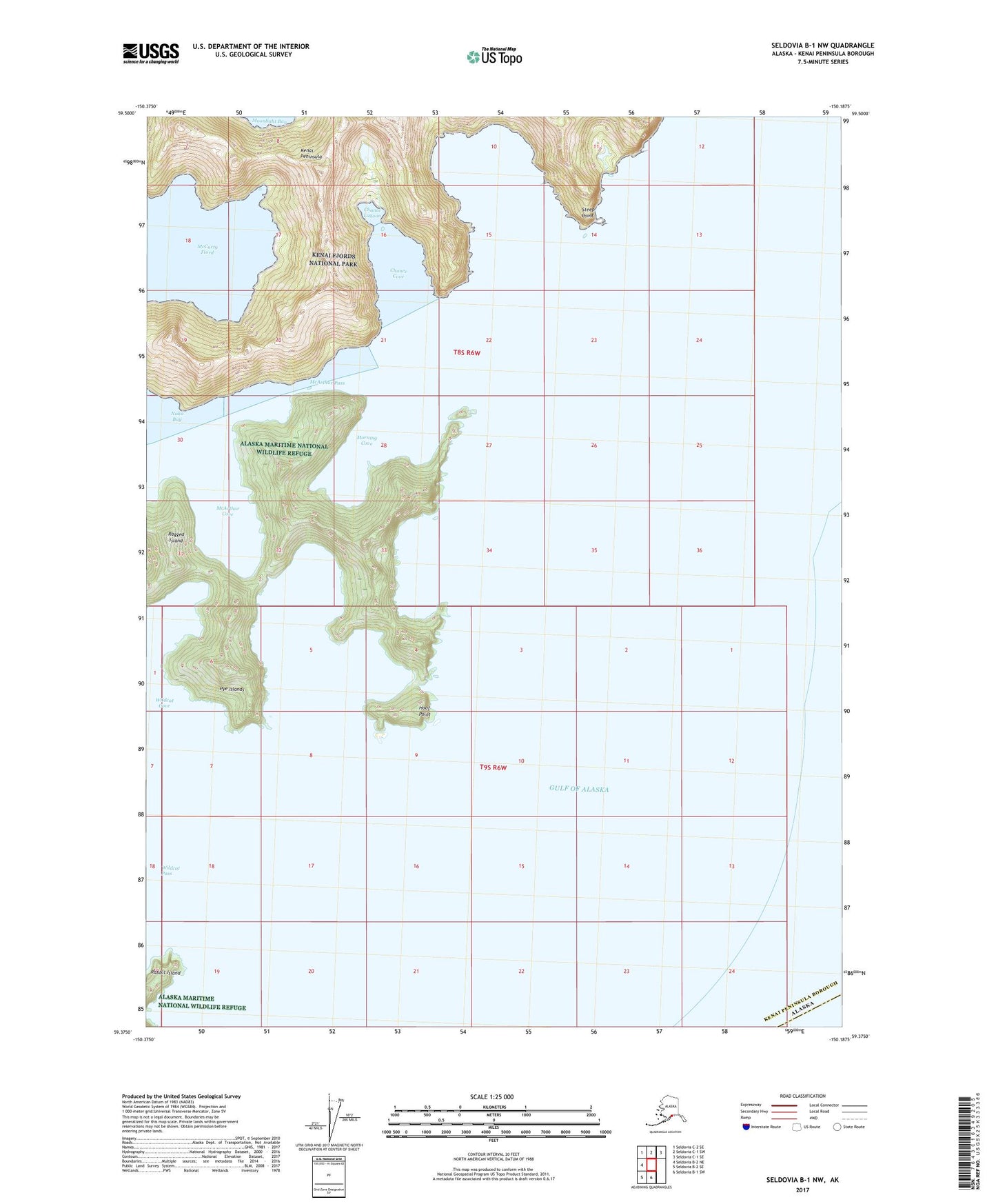 Seldovia B-1 NW Alaska US Topo Map Image