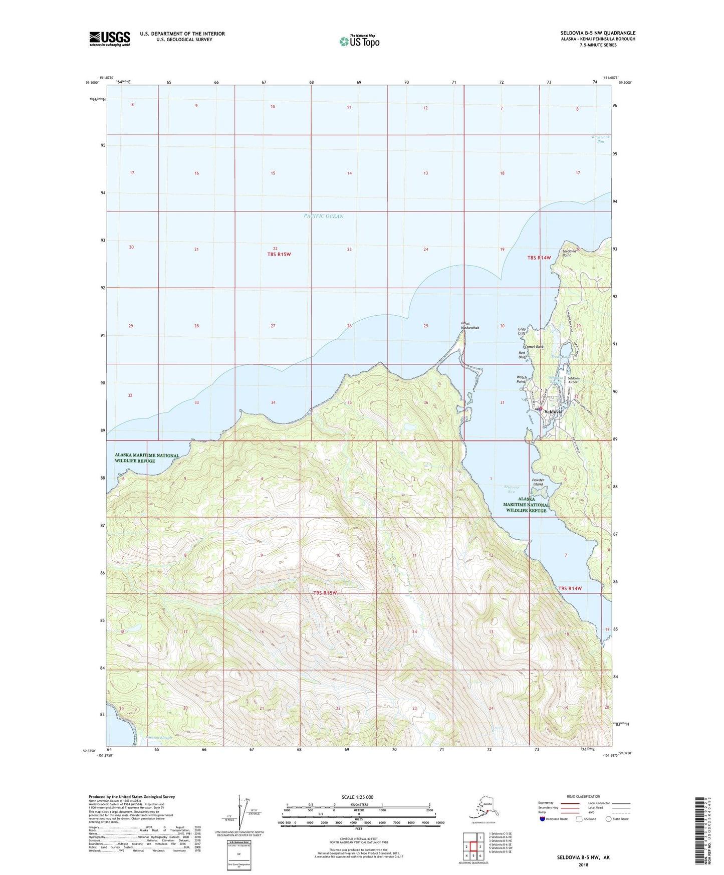 Seldovia B-5 NW Alaska US Topo Map Image