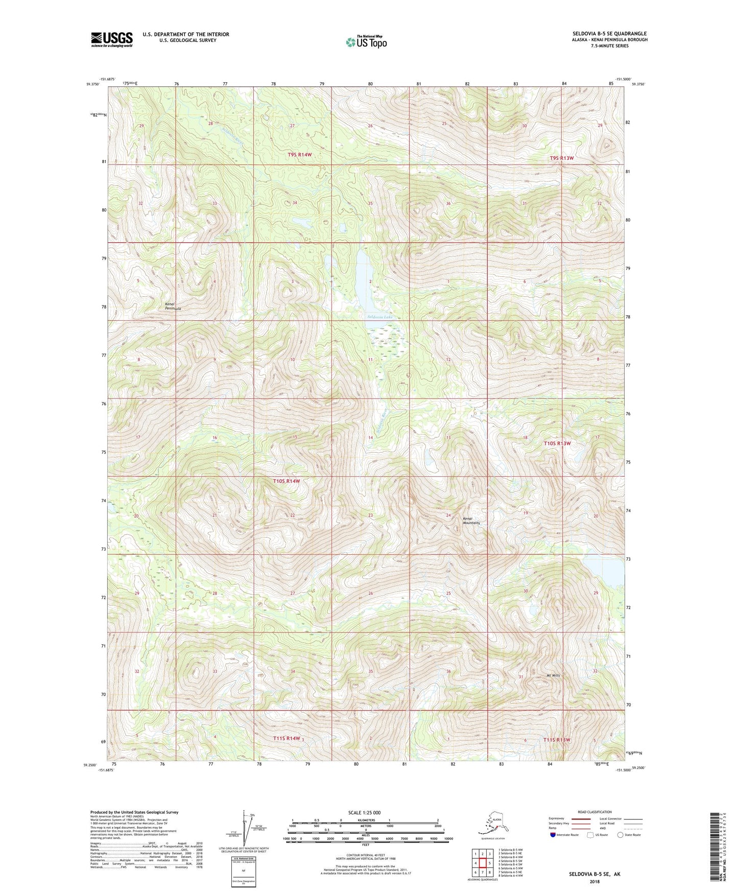 Seldovia B-5 SE Alaska US Topo Map Image