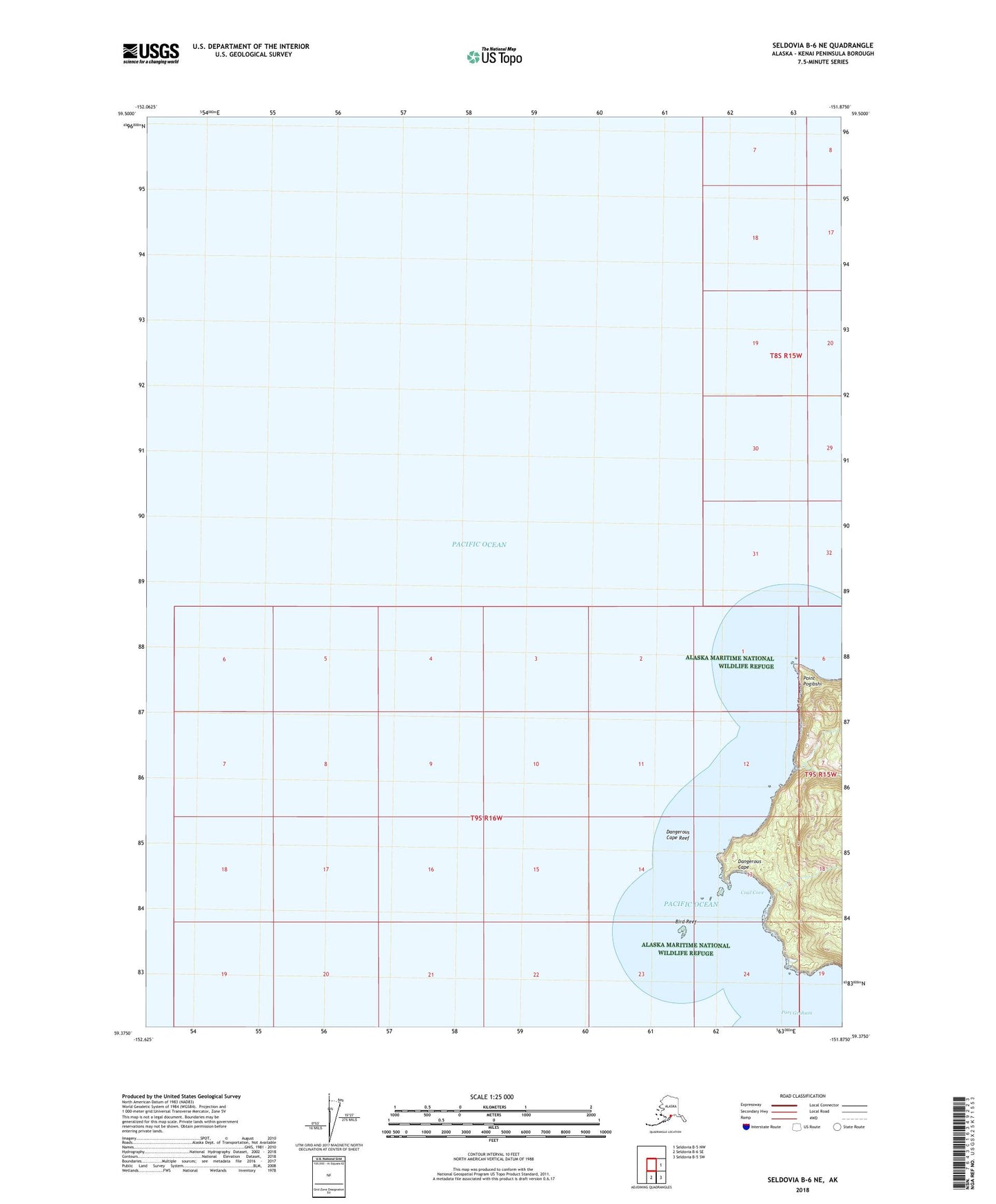 Seldovia B-6 NE Alaska US Topo Map Image