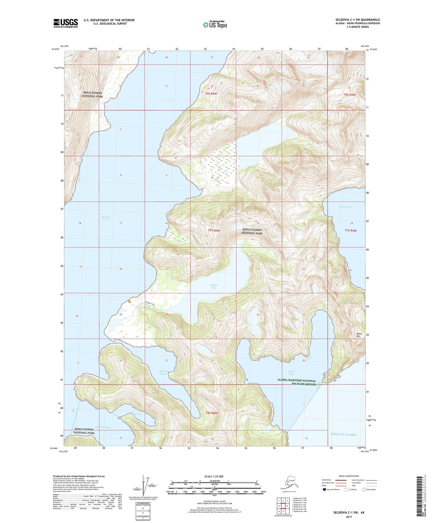 Seldovia C-1 SW Alaska US Topo Map Image