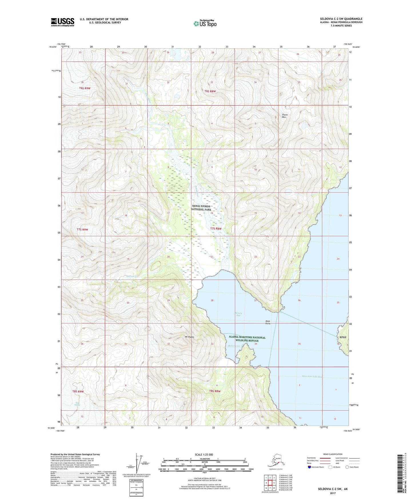Seldovia C-2 SW Alaska US Topo Map Image