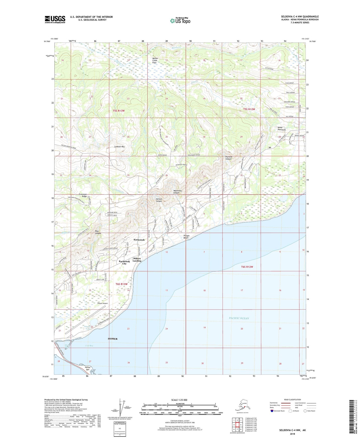 Seldovia C-4 NW Alaska US Topo Map Image