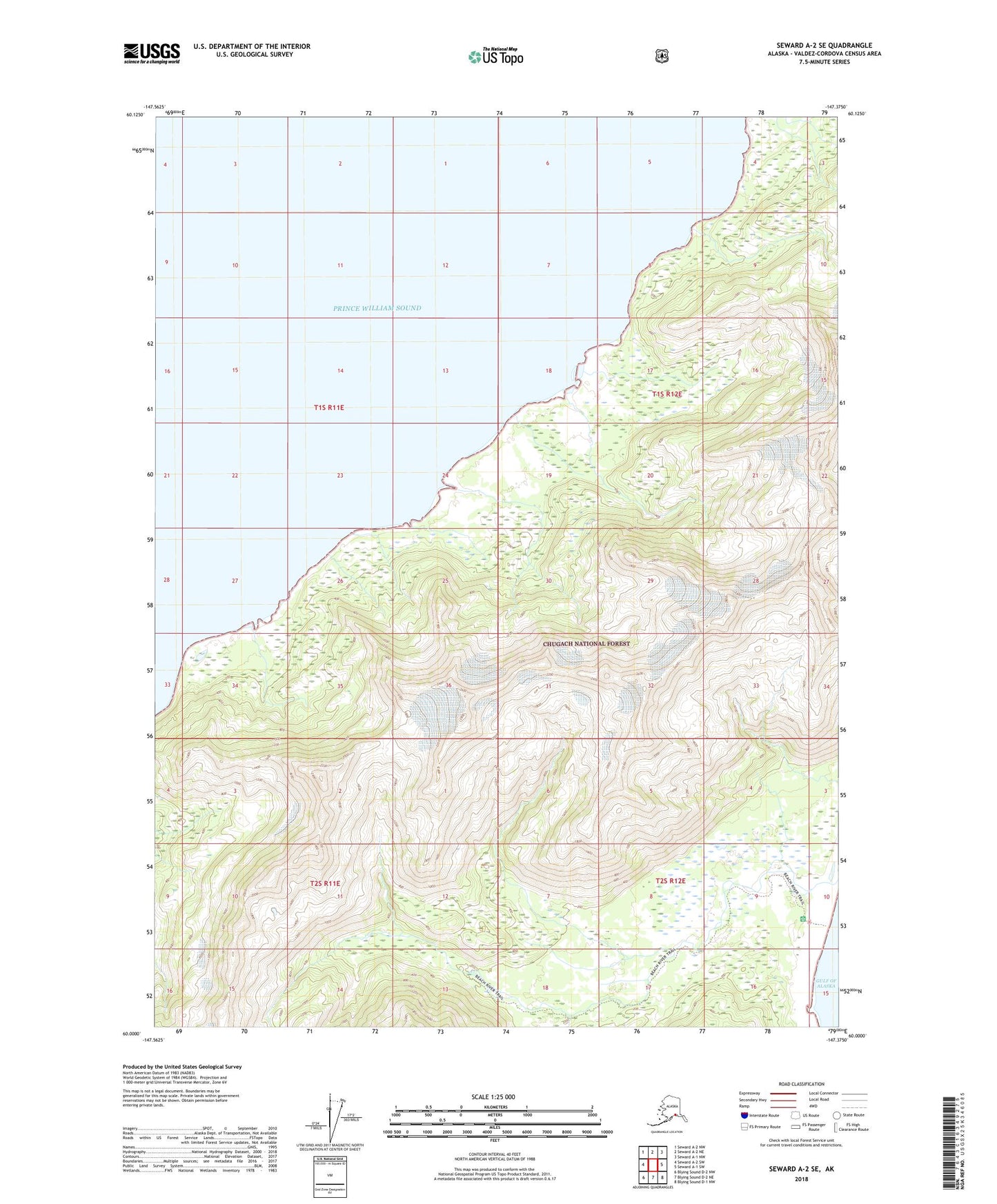 Seward A-2 SE Alaska US Topo Map Image