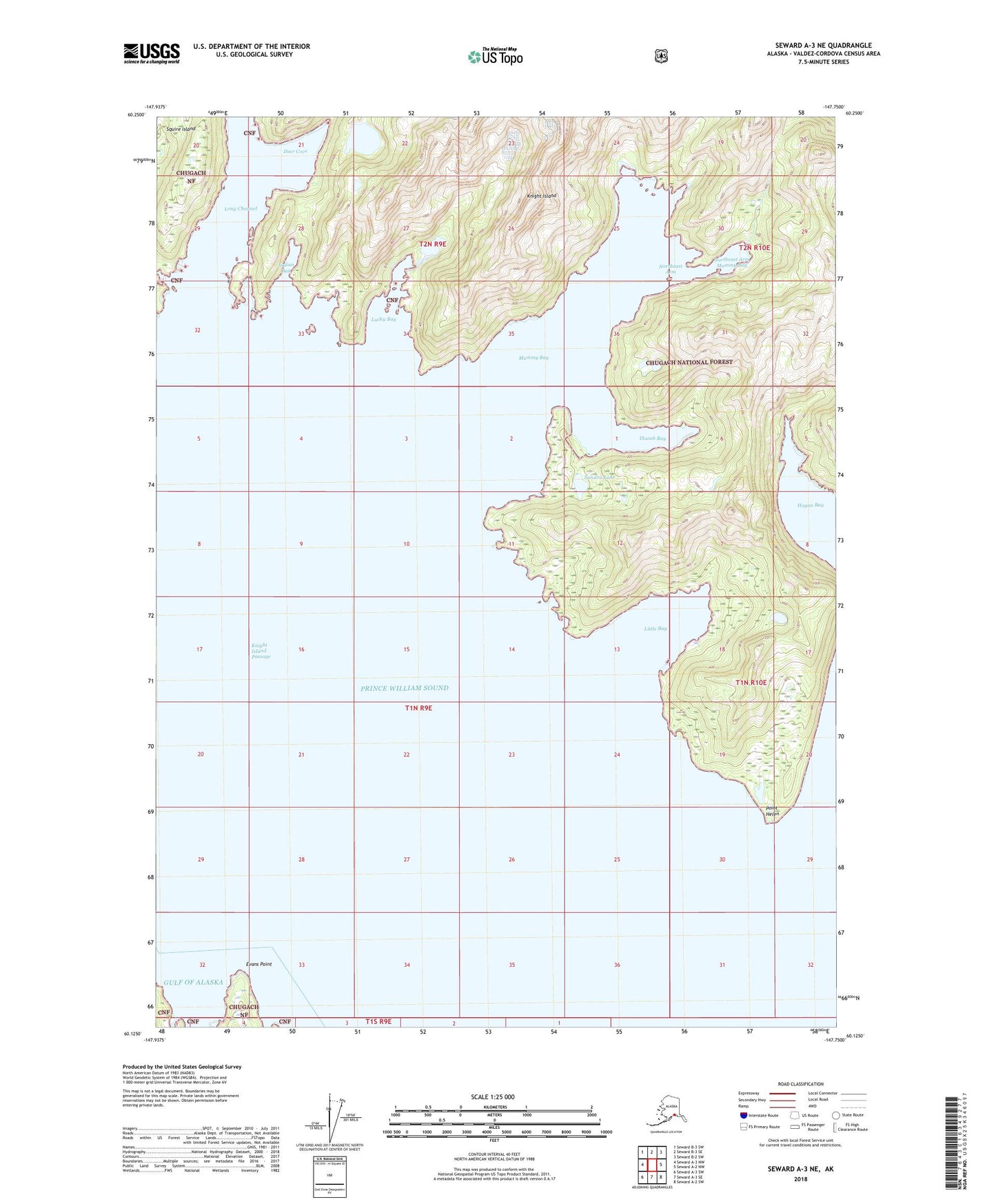 Seward A-3 NE Alaska US Topo Map Image