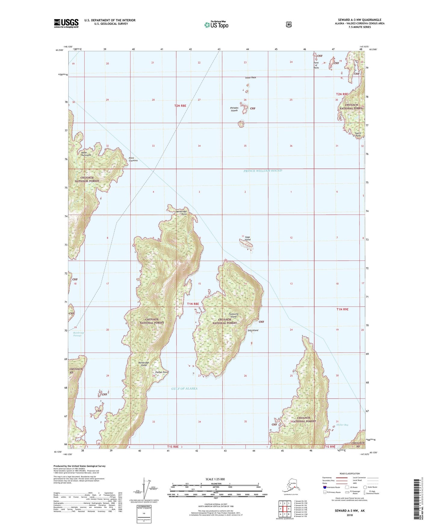 Seward A-3 NW Alaska US Topo Map Image
