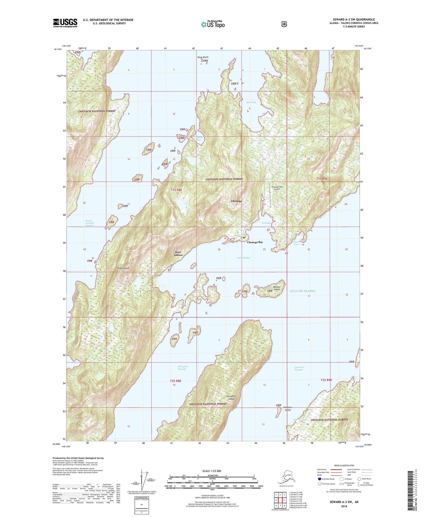 Seward A-3 SW Alaska US Topo Map Image