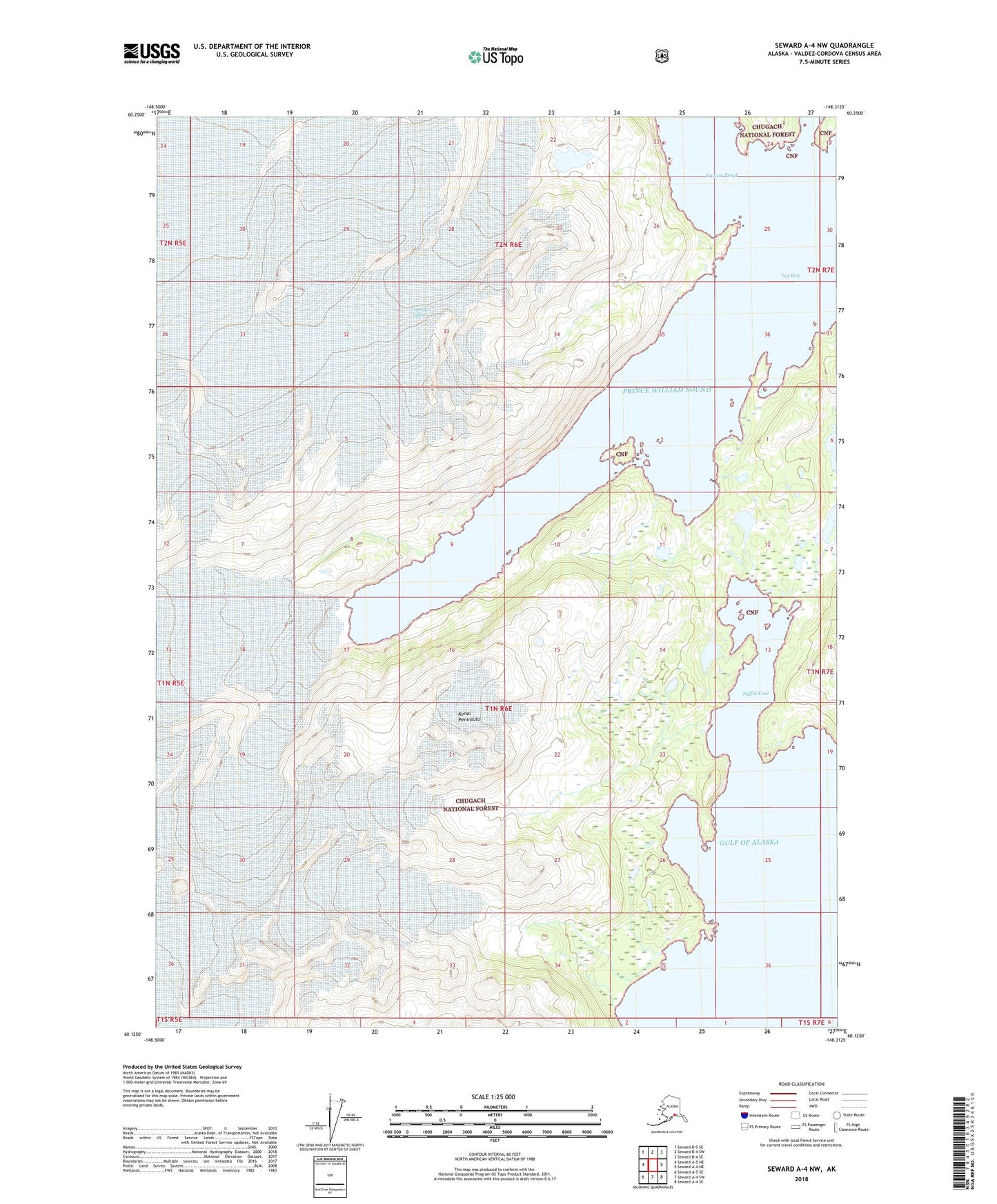 Seward A-4 NW Alaska US Topo Map Image