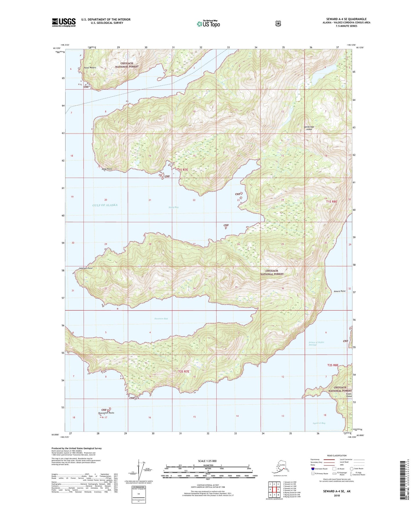 Seward A-4 SE Alaska US Topo Map Image