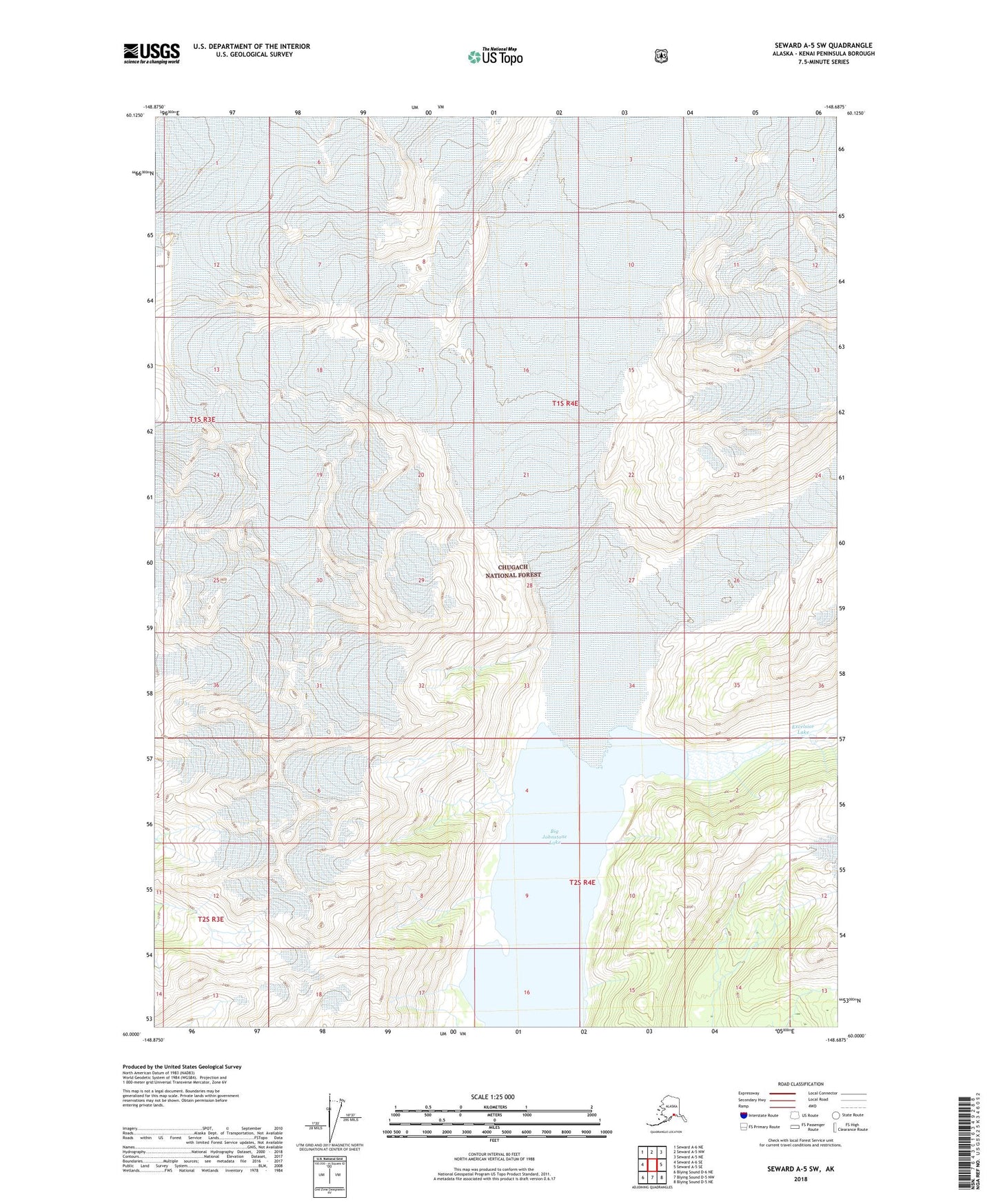 Seward A-5 SW Alaska US Topo Map Image