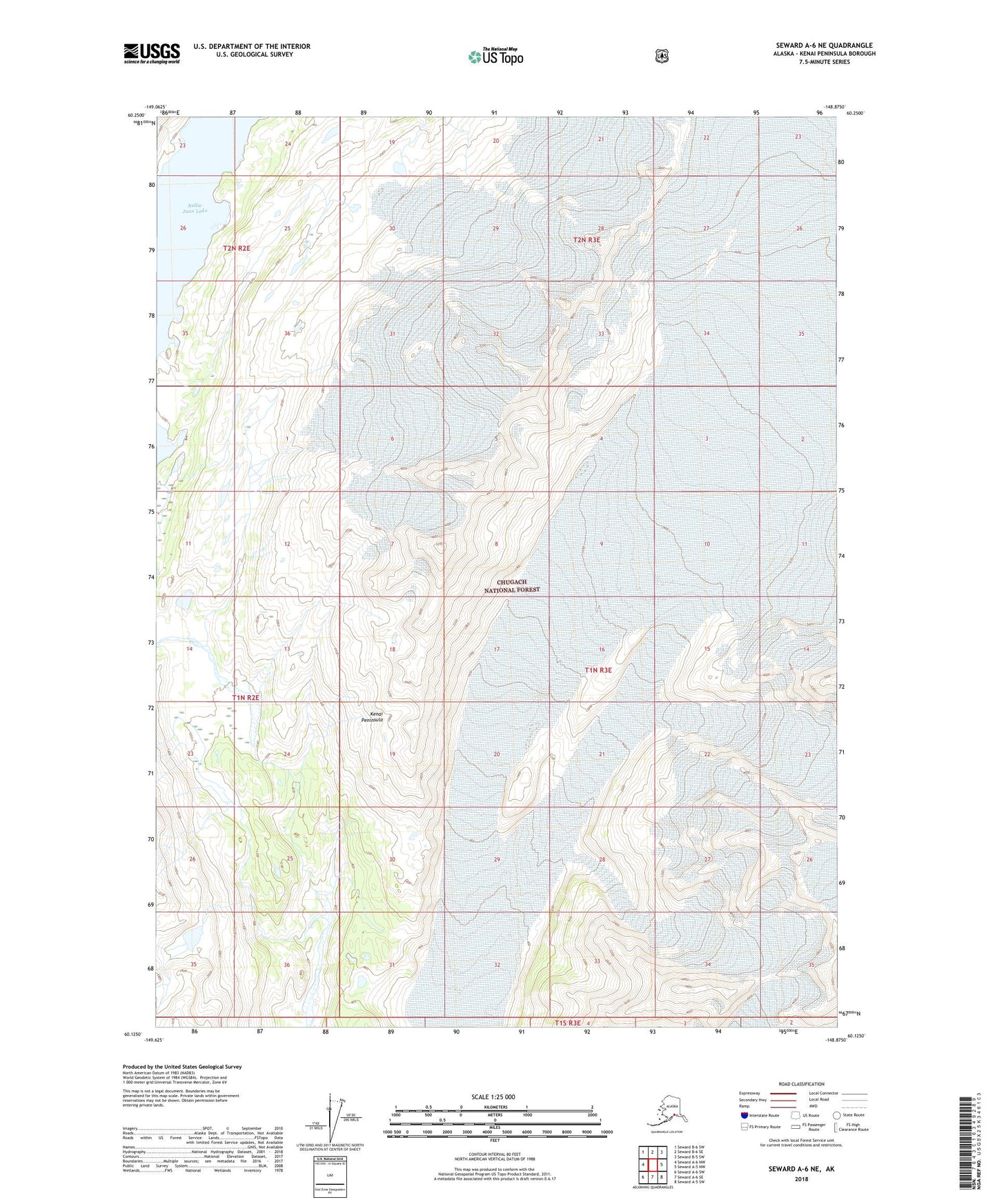 Seward A-6 NE Alaska US Topo Map Image
