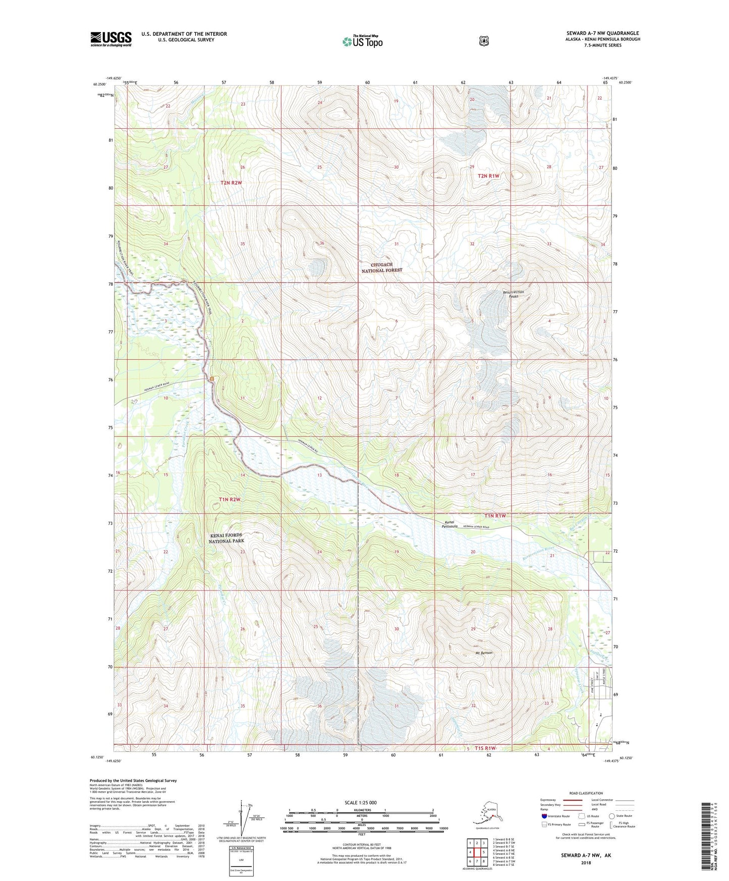 Seward A-7 NW Alaska US Topo Map Image