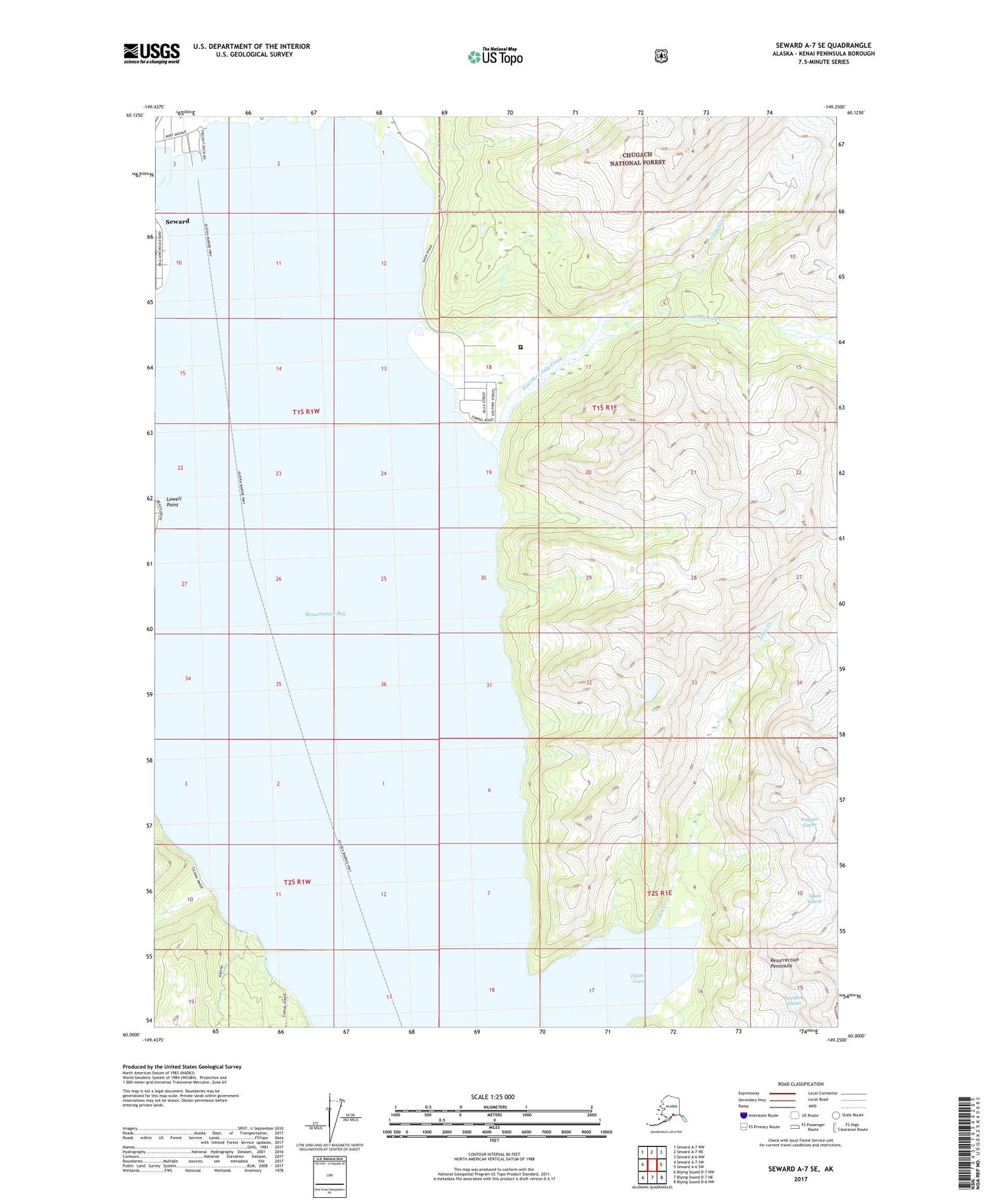 Seward A-7 SE Alaska US Topo Map Image