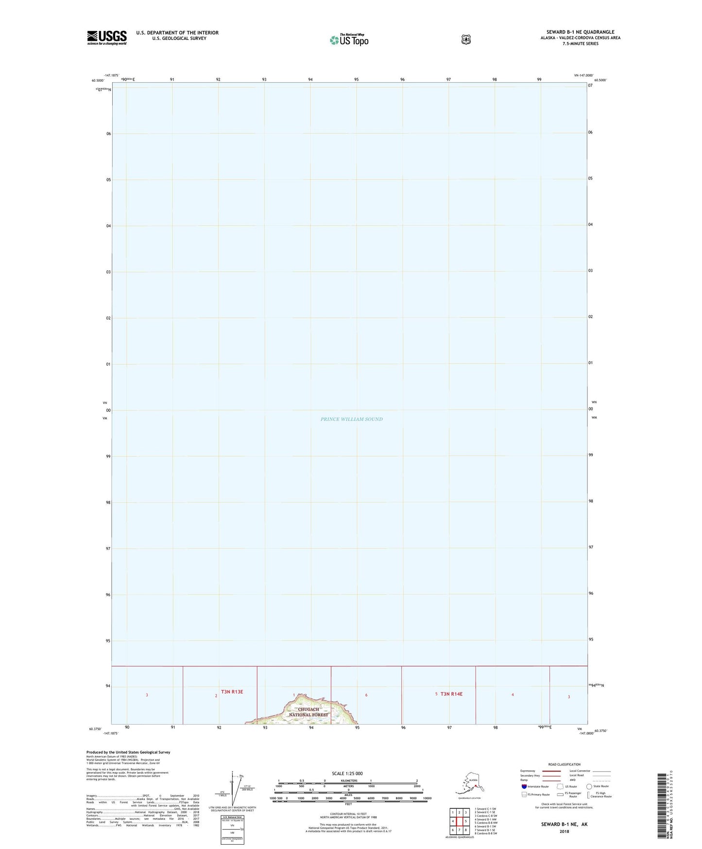 Seward B-1 NE Alaska US Topo Map Image