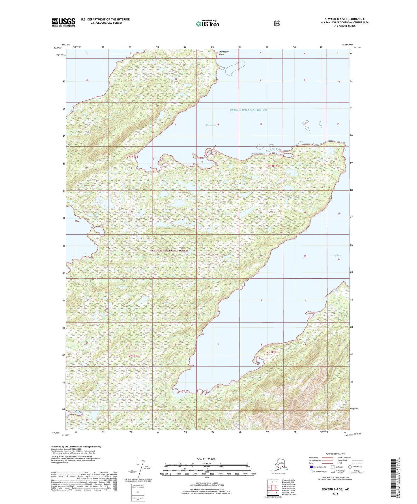Seward B-1 SE Alaska US Topo Map Image