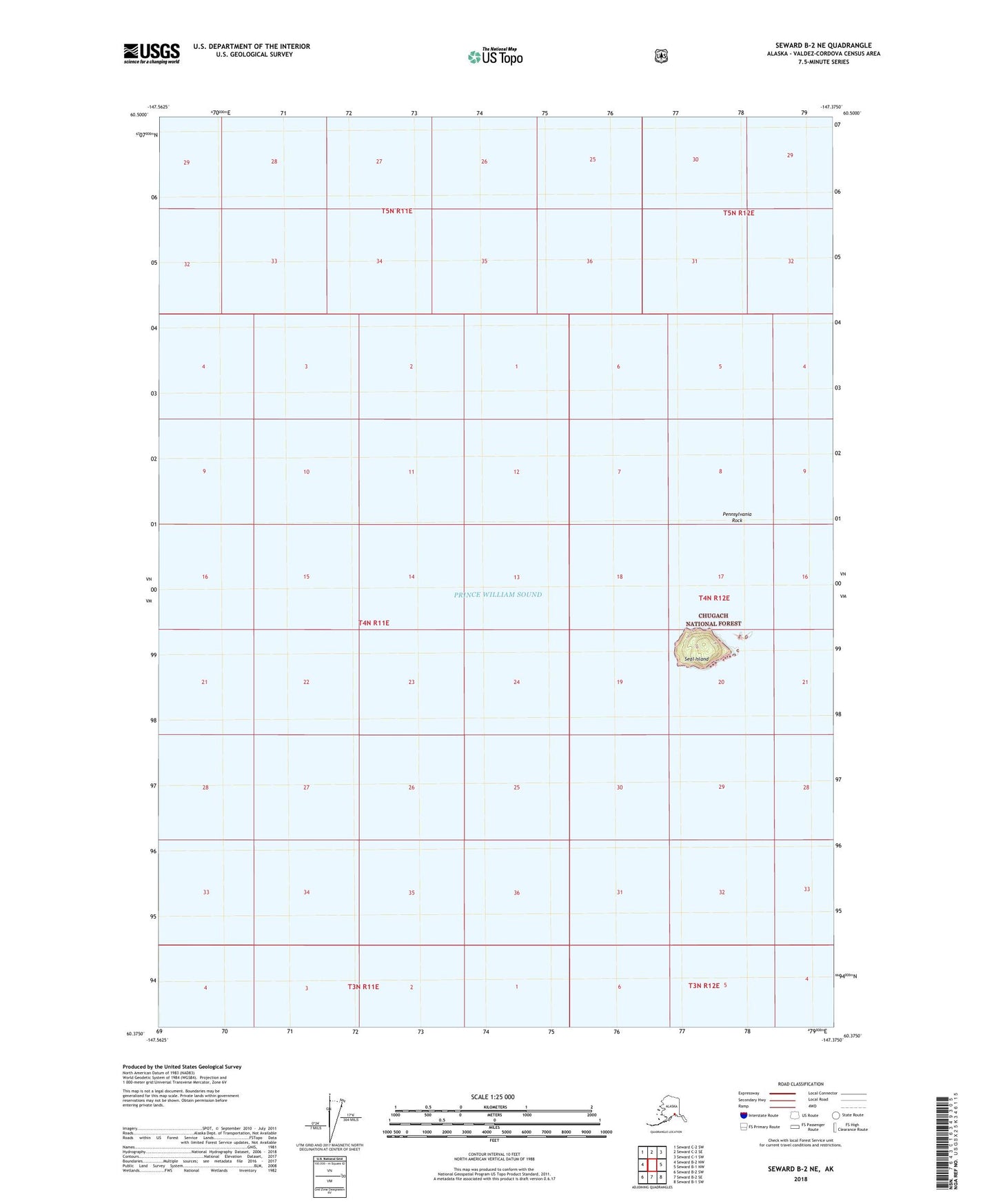 Seward B-2 NE Alaska US Topo Map Image