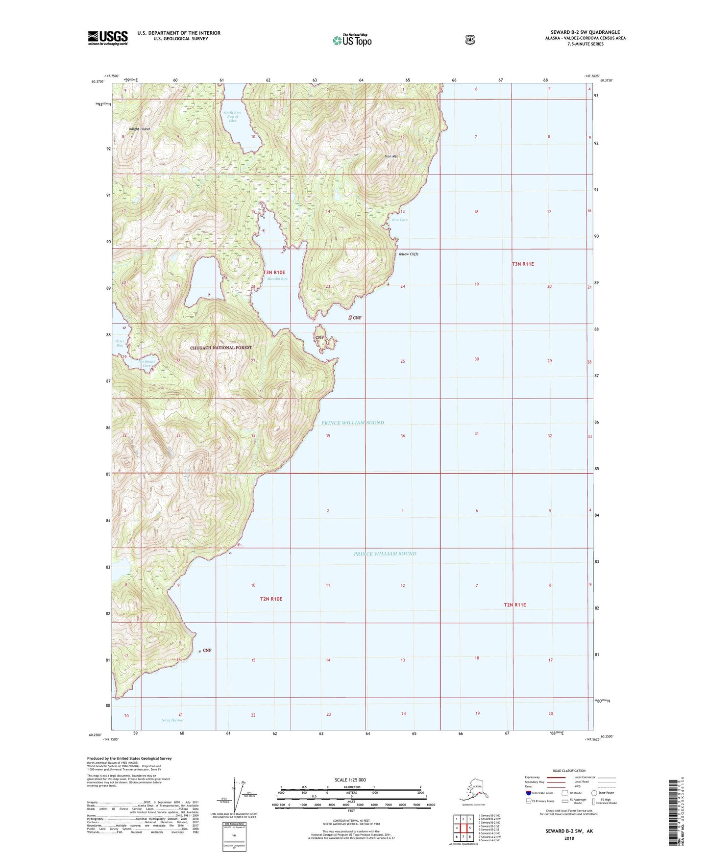 Seward B-2 SW Alaska US Topo Map Image