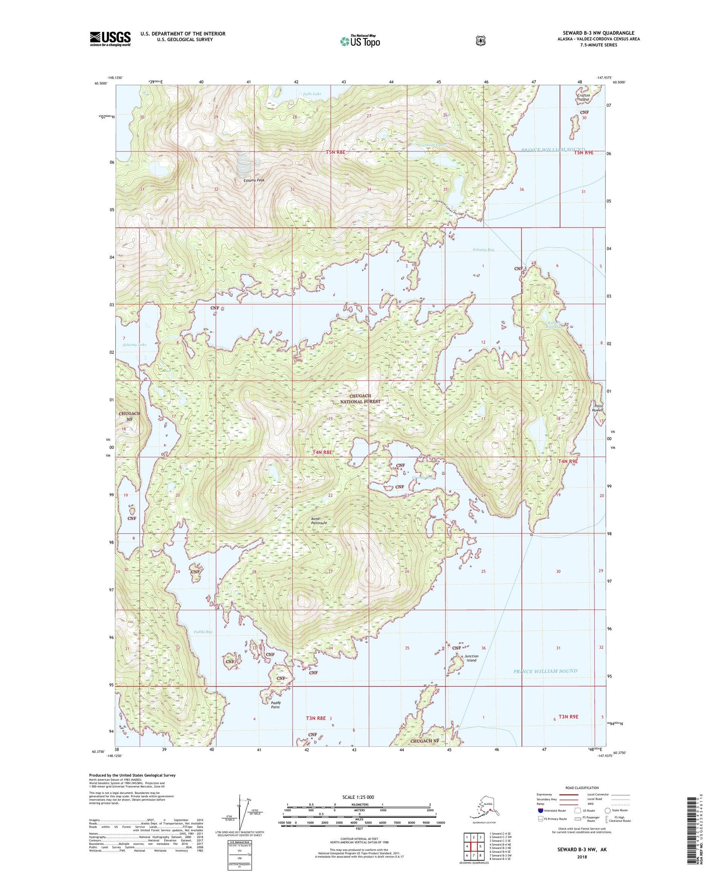Seward B-3 NW Alaska US Topo Map Image