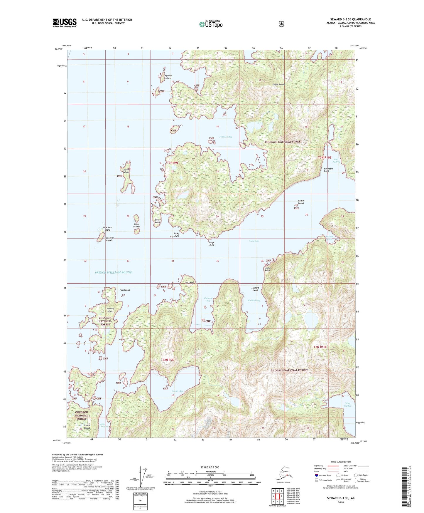 Seward B-3 SE Alaska US Topo Map Image
