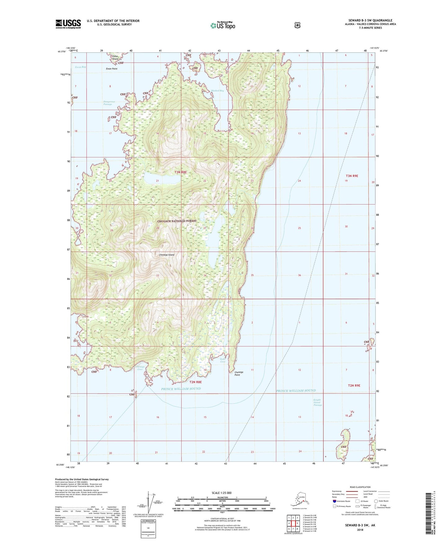 Seward B-3 SW Alaska US Topo Map Image