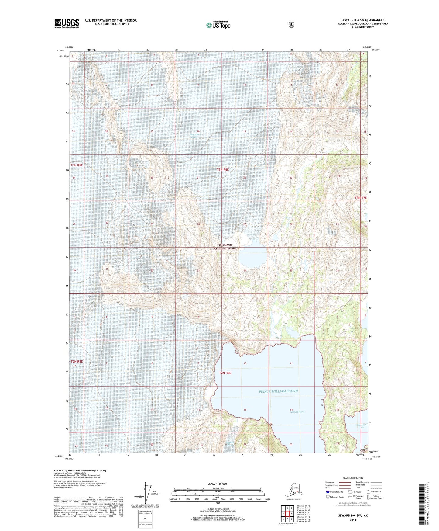Seward B-4 SW Alaska US Topo Map Image