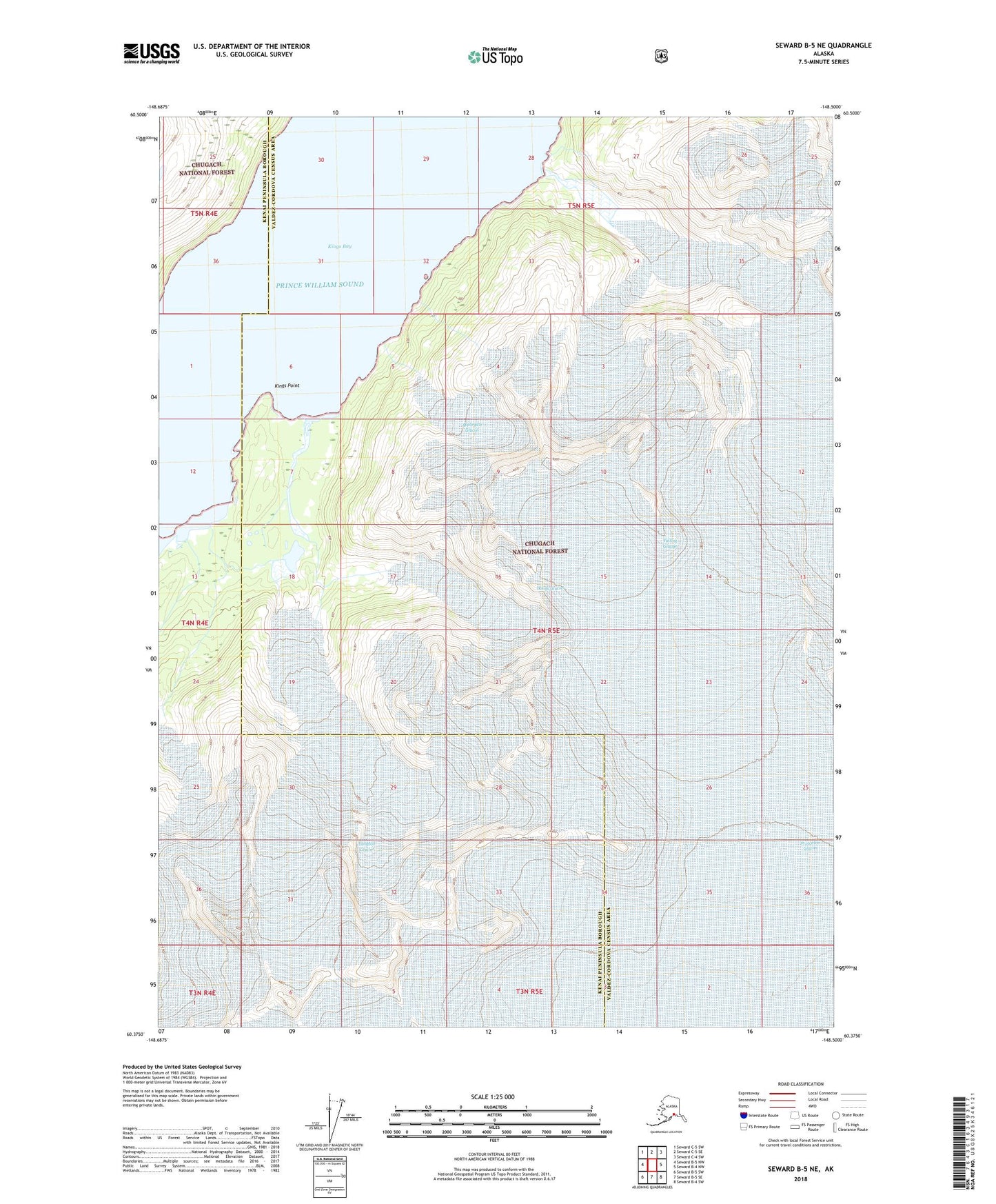 Seward B-5 NE Alaska US Topo Map Image