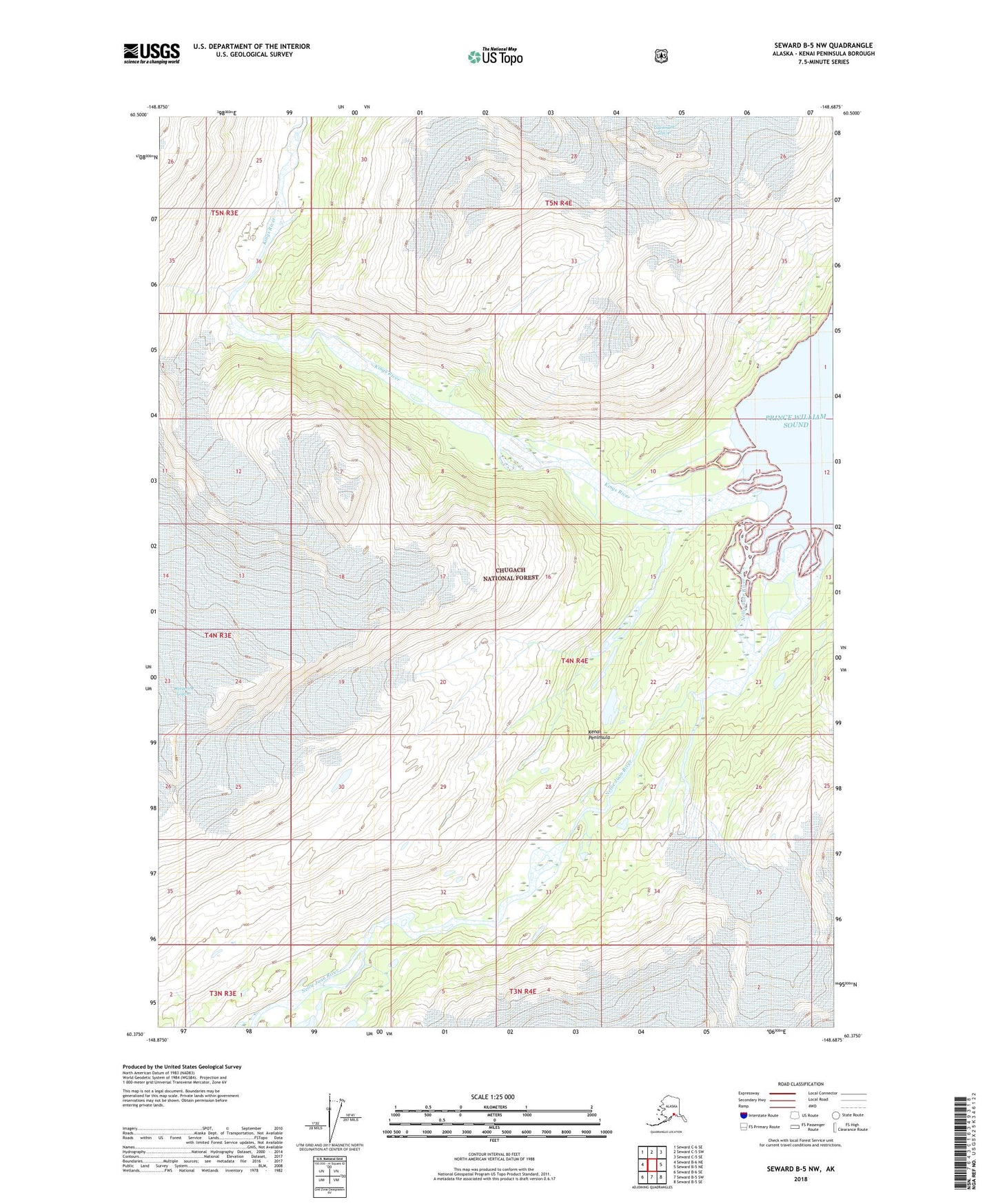 Seward B-5 NW Alaska US Topo Map Image