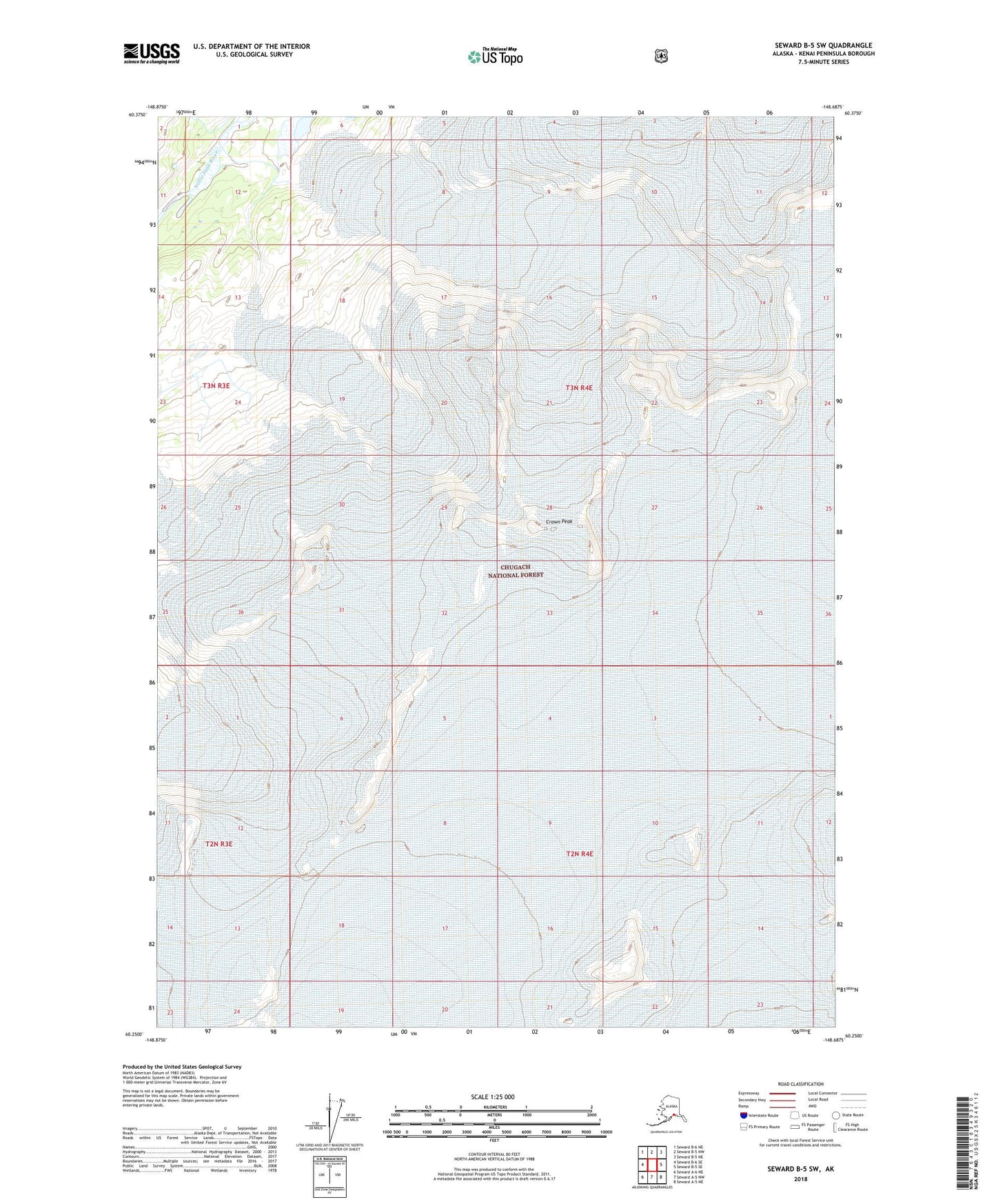 Seward B-5 SW Alaska US Topo Map Image