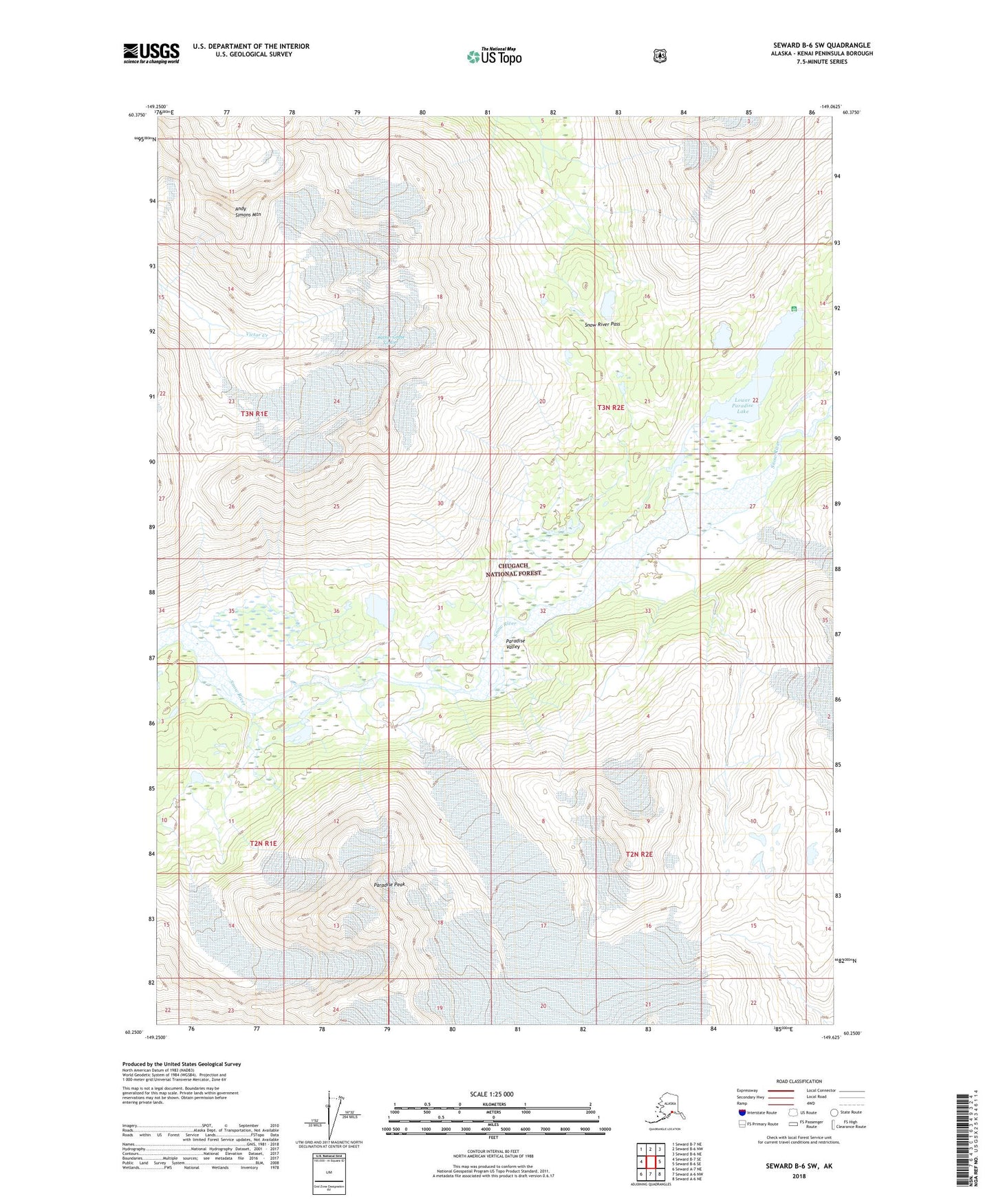 Seward B-6 SW Alaska US Topo Map Image