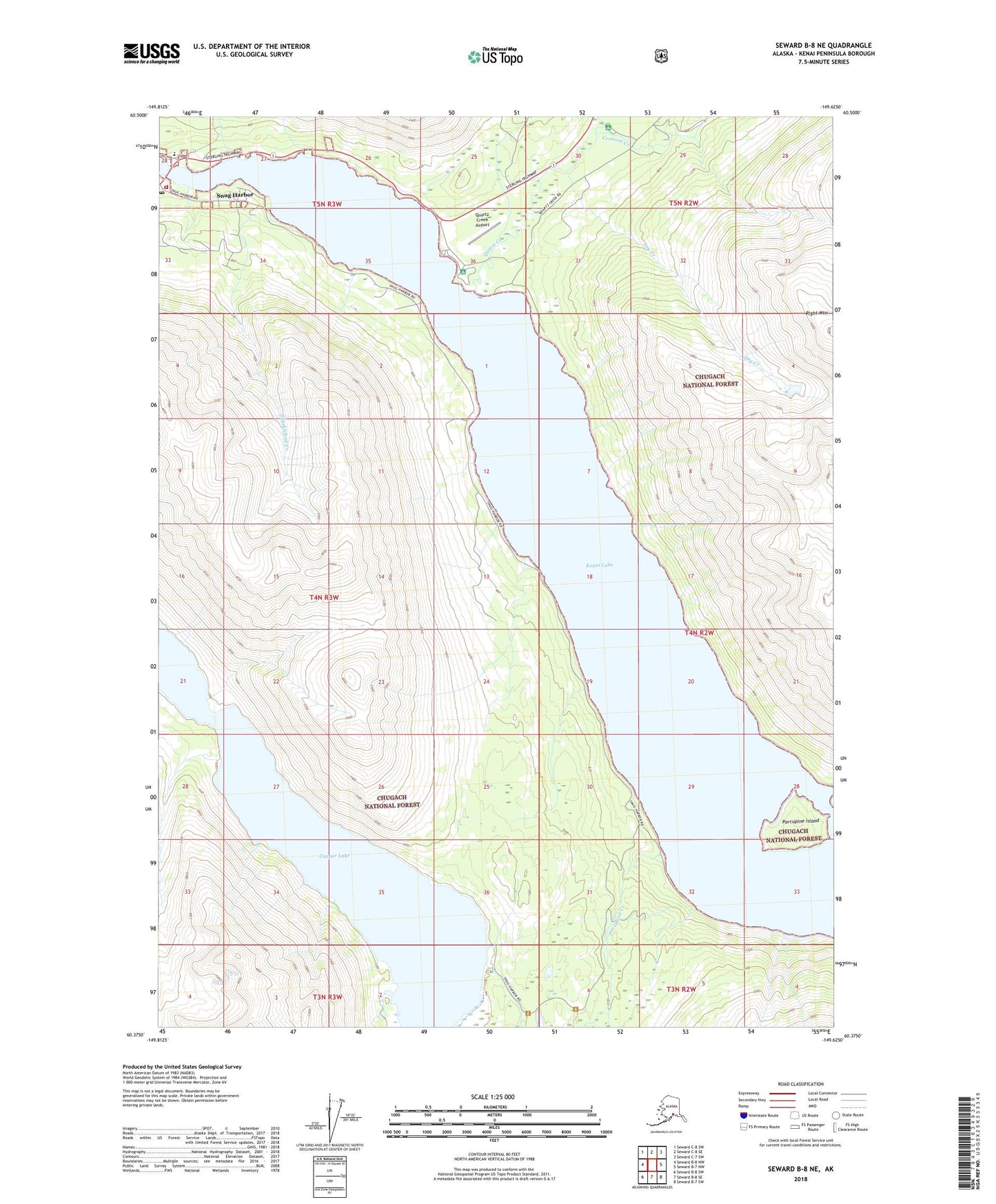 Seward B-8 NE Alaska US Topo Map Image