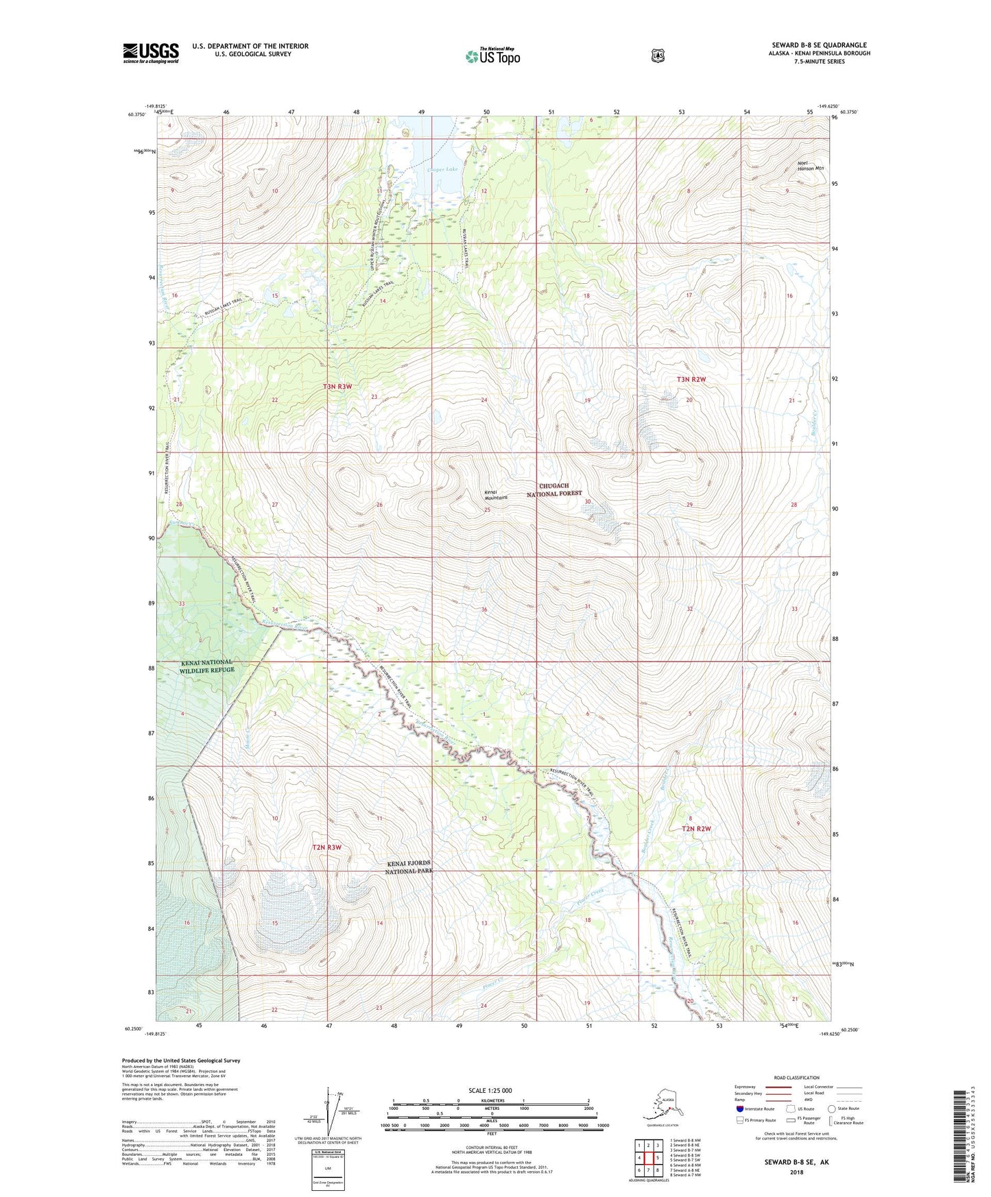 Seward B-8 SE Alaska US Topo Map Image