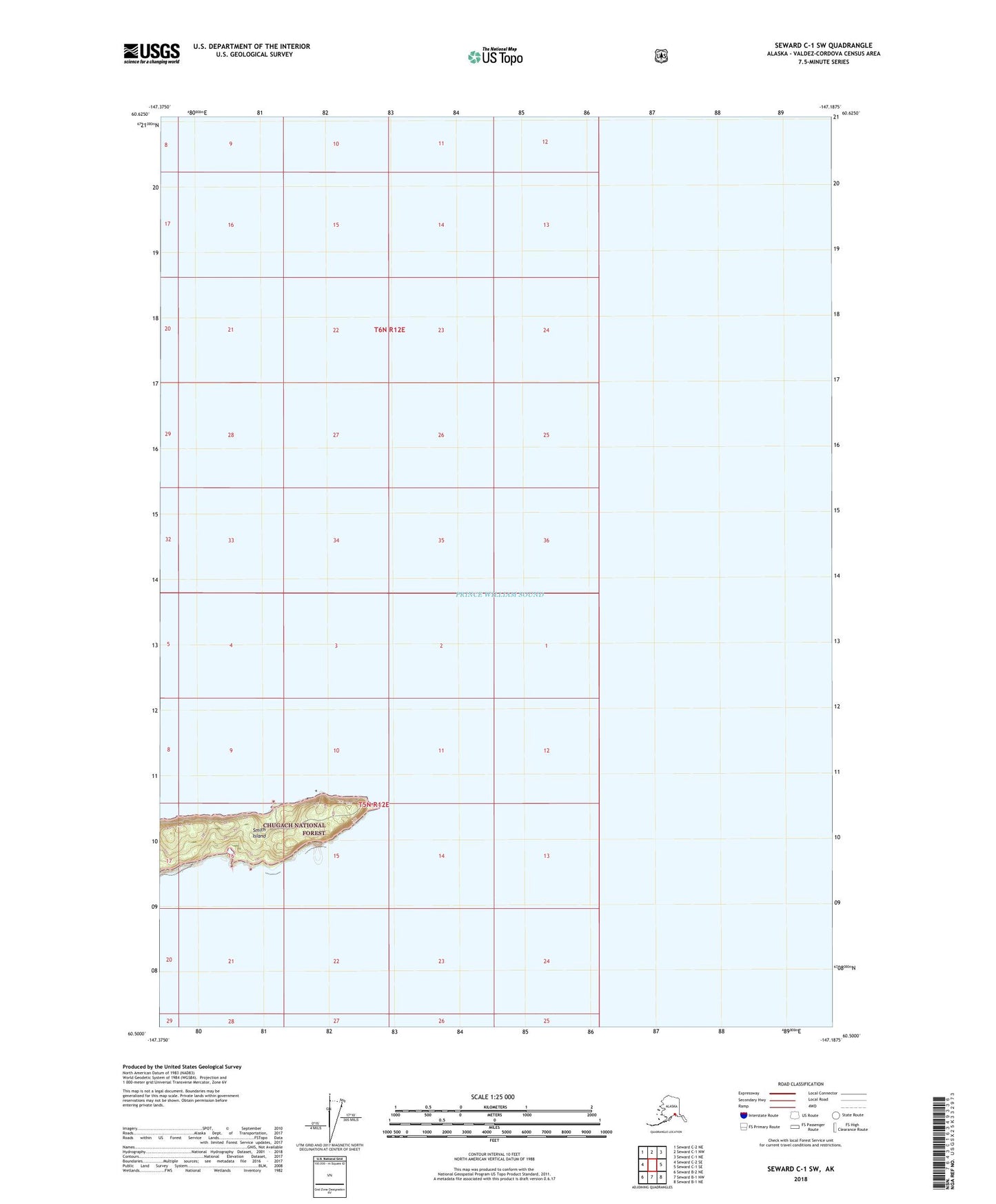 Seward C-1 SW Alaska US Topo Map Image
