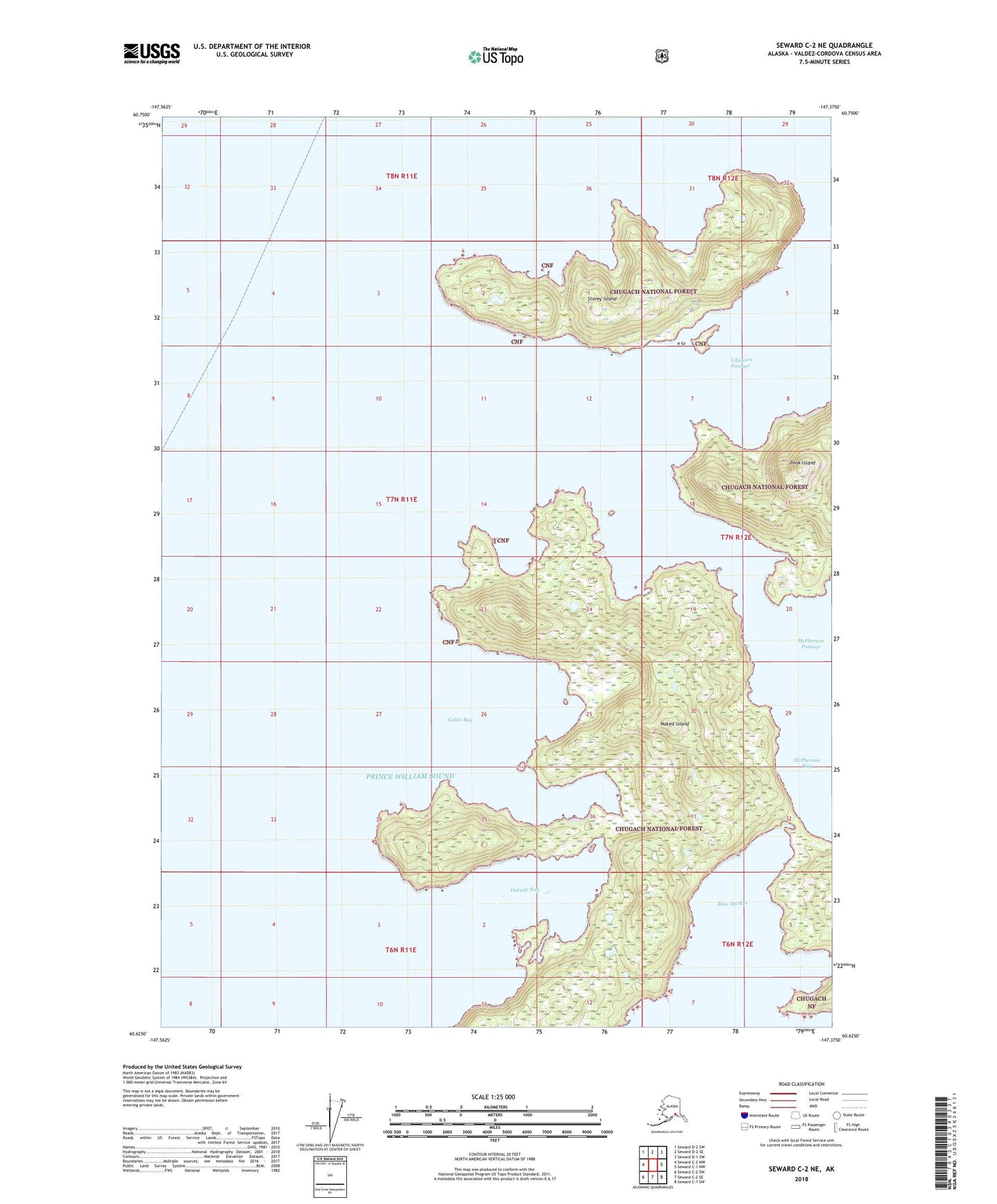 Seward C-2 NE Alaska US Topo Map Image