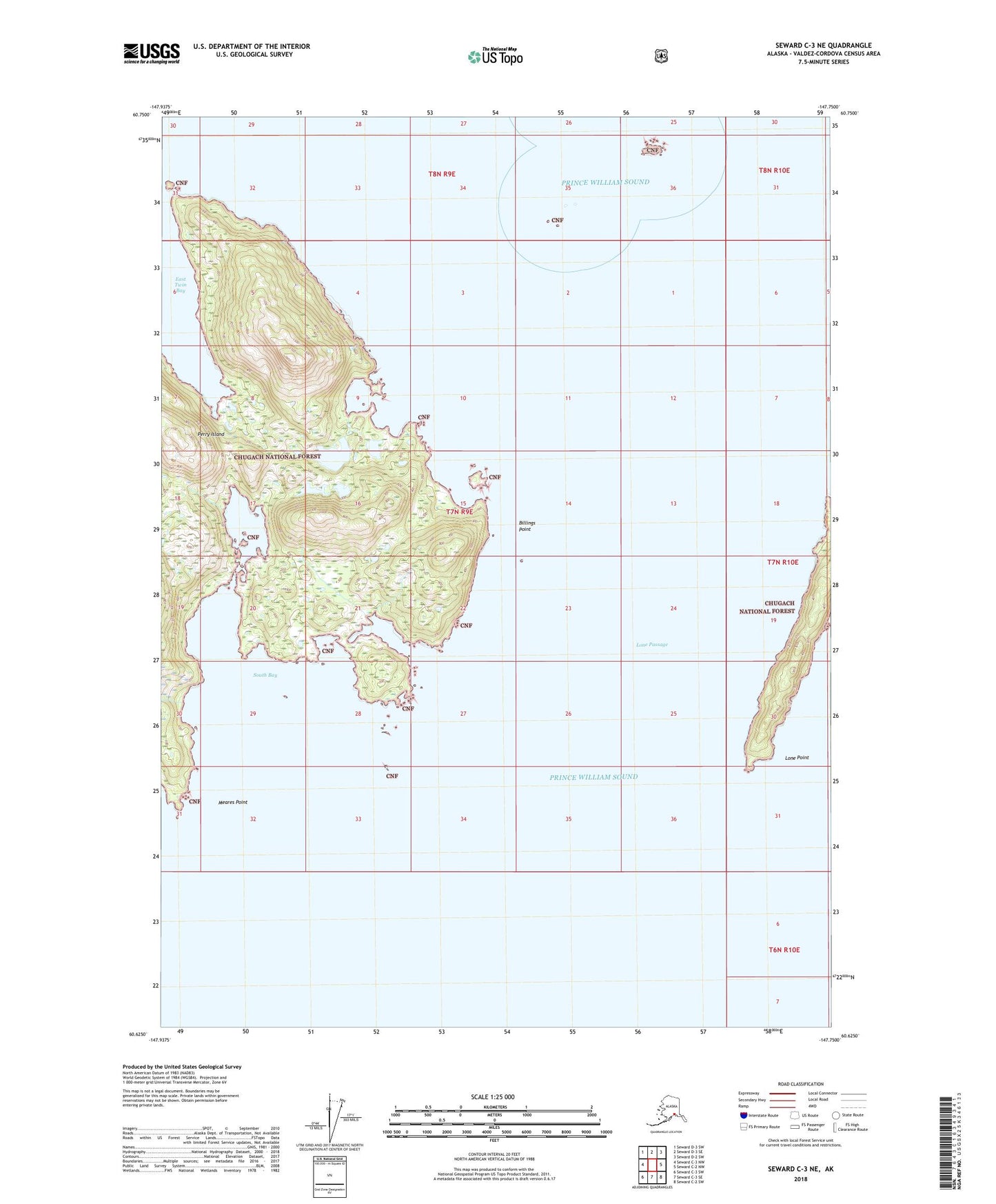 Seward C-3 NE Alaska US Topo Map Image