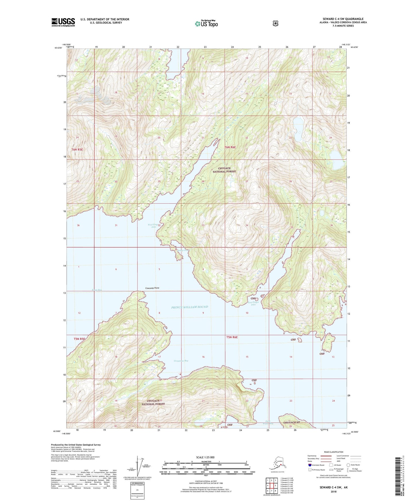 Seward C-4 SW Alaska US Topo Map Image