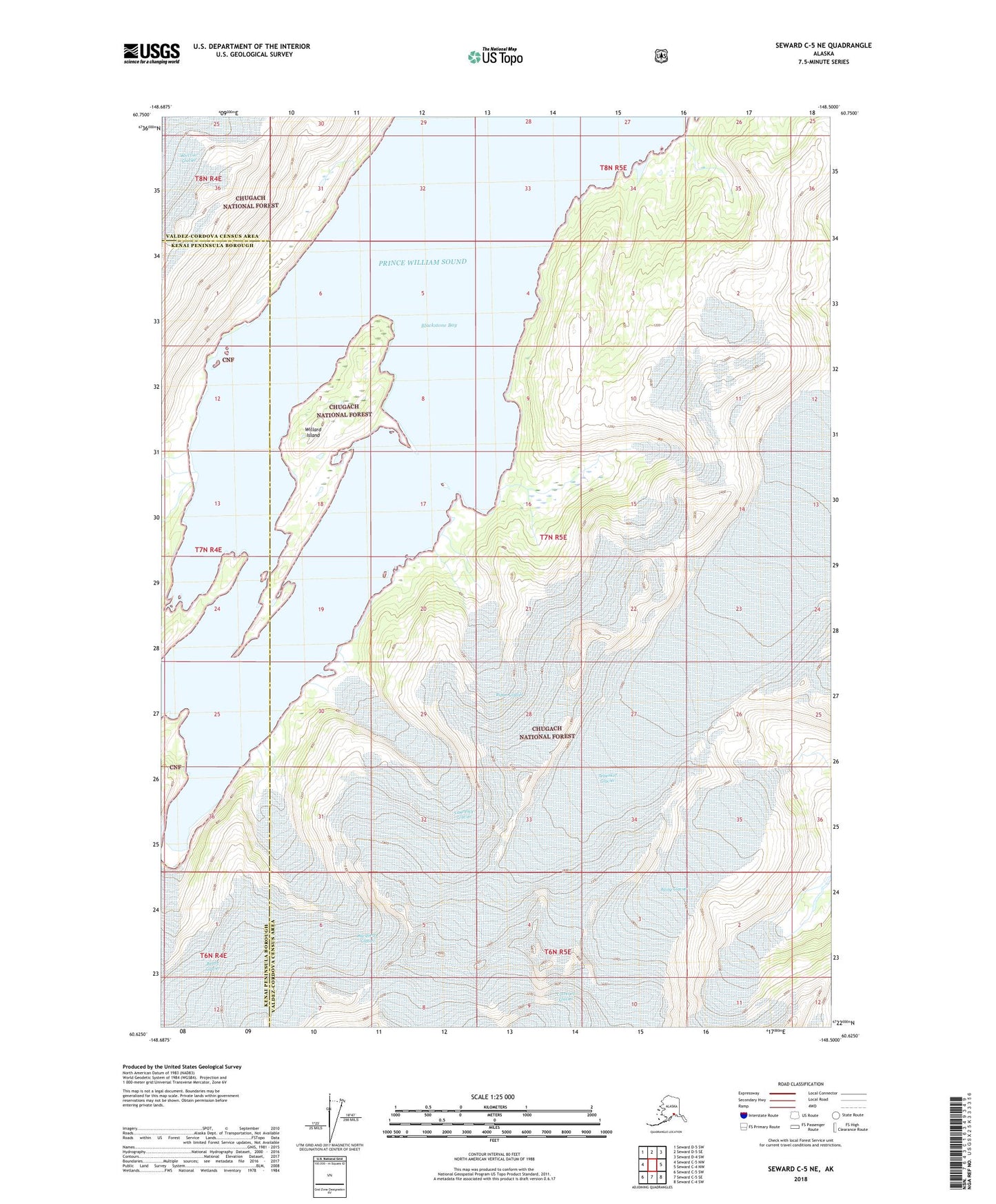 Seward C-5 NE Alaska US Topo Map Image