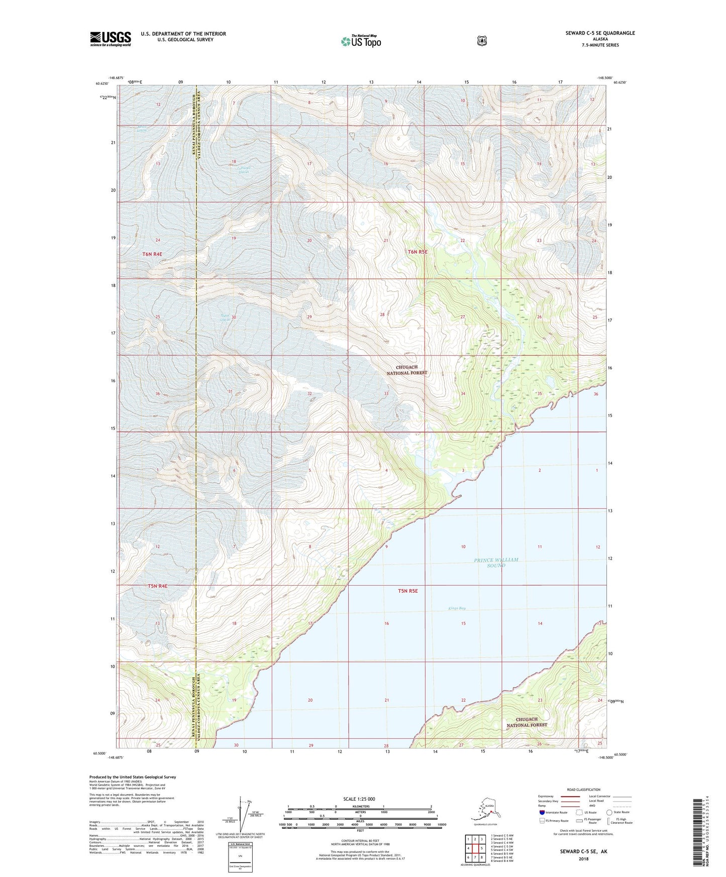 Seward C-5 SE Alaska US Topo Map Image