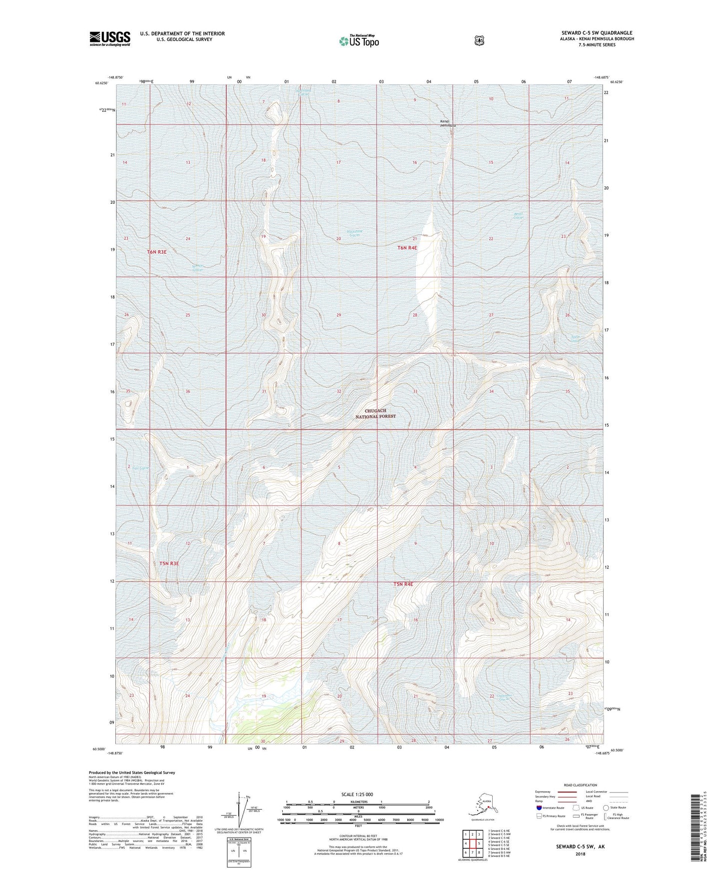Seward C-5 SW Alaska US Topo Map Image