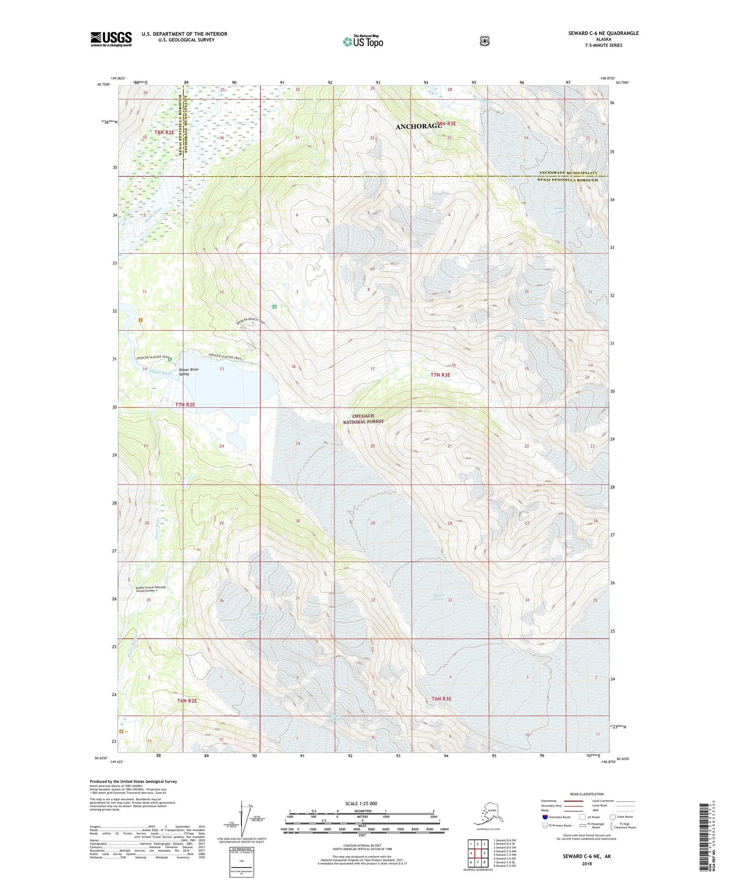 Seward C-6 NE Alaska US Topo Map Image
