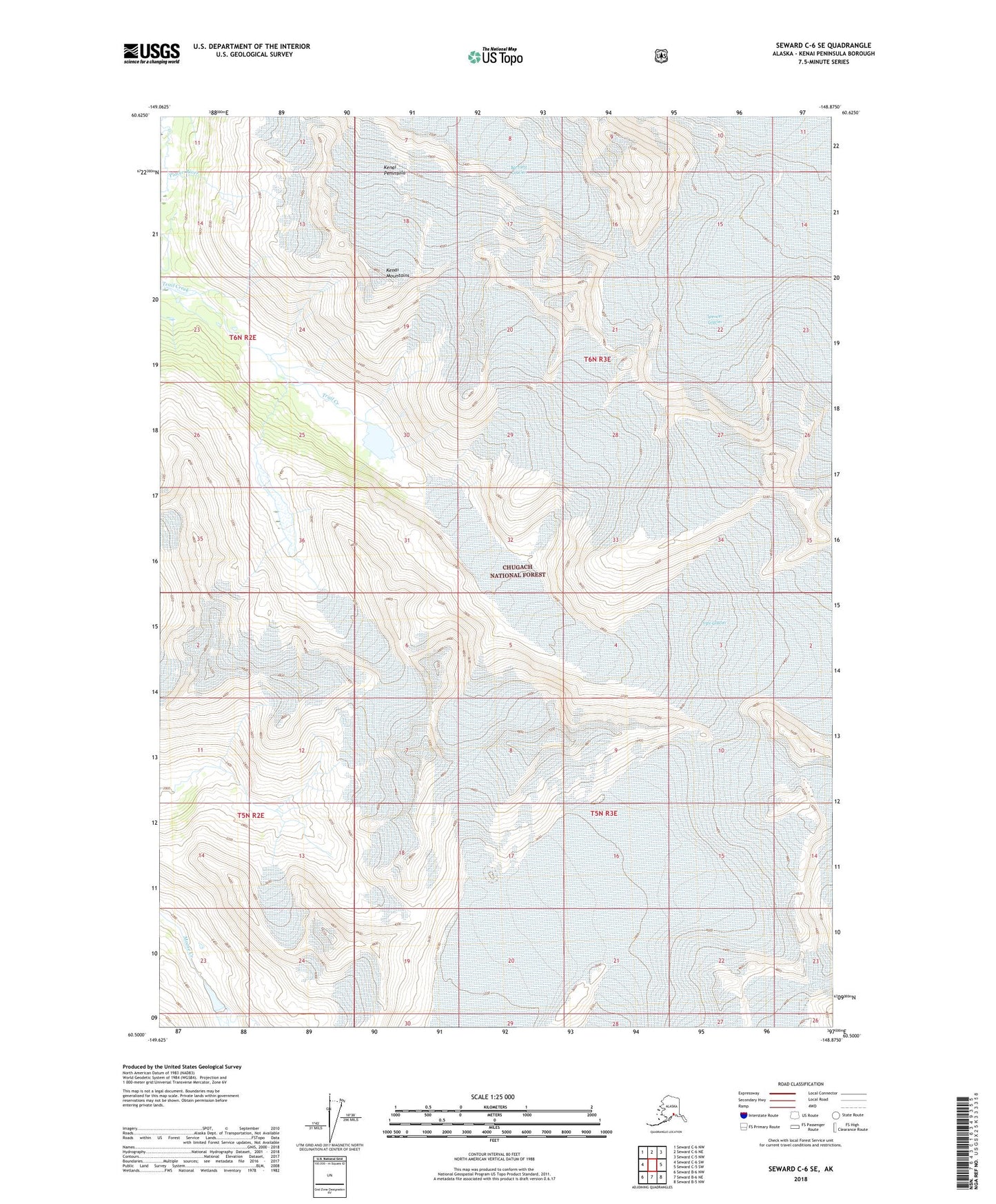 Seward C-6 SE Alaska US Topo Map Image