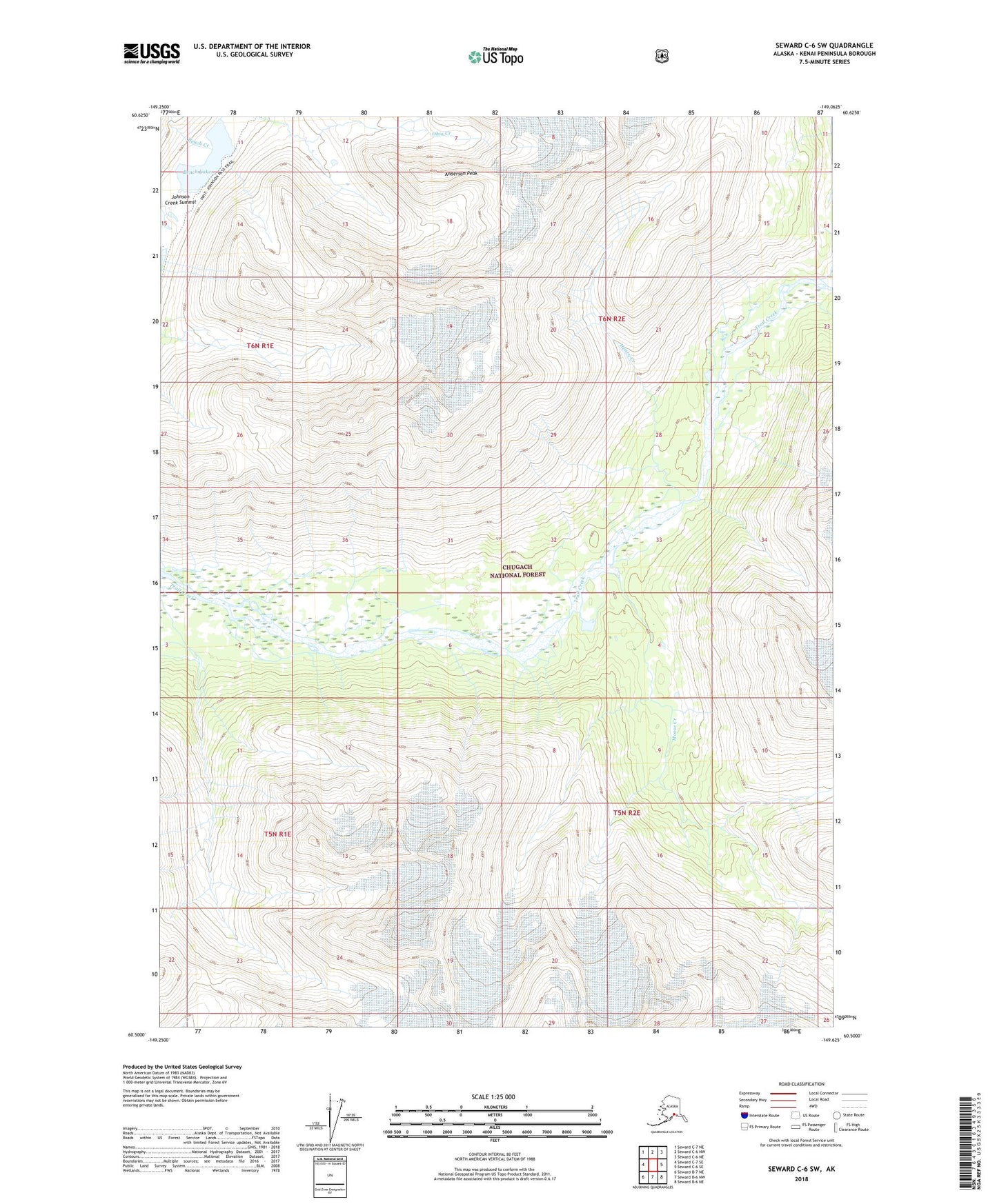 Seward C-6 SW Alaska US Topo Map Image