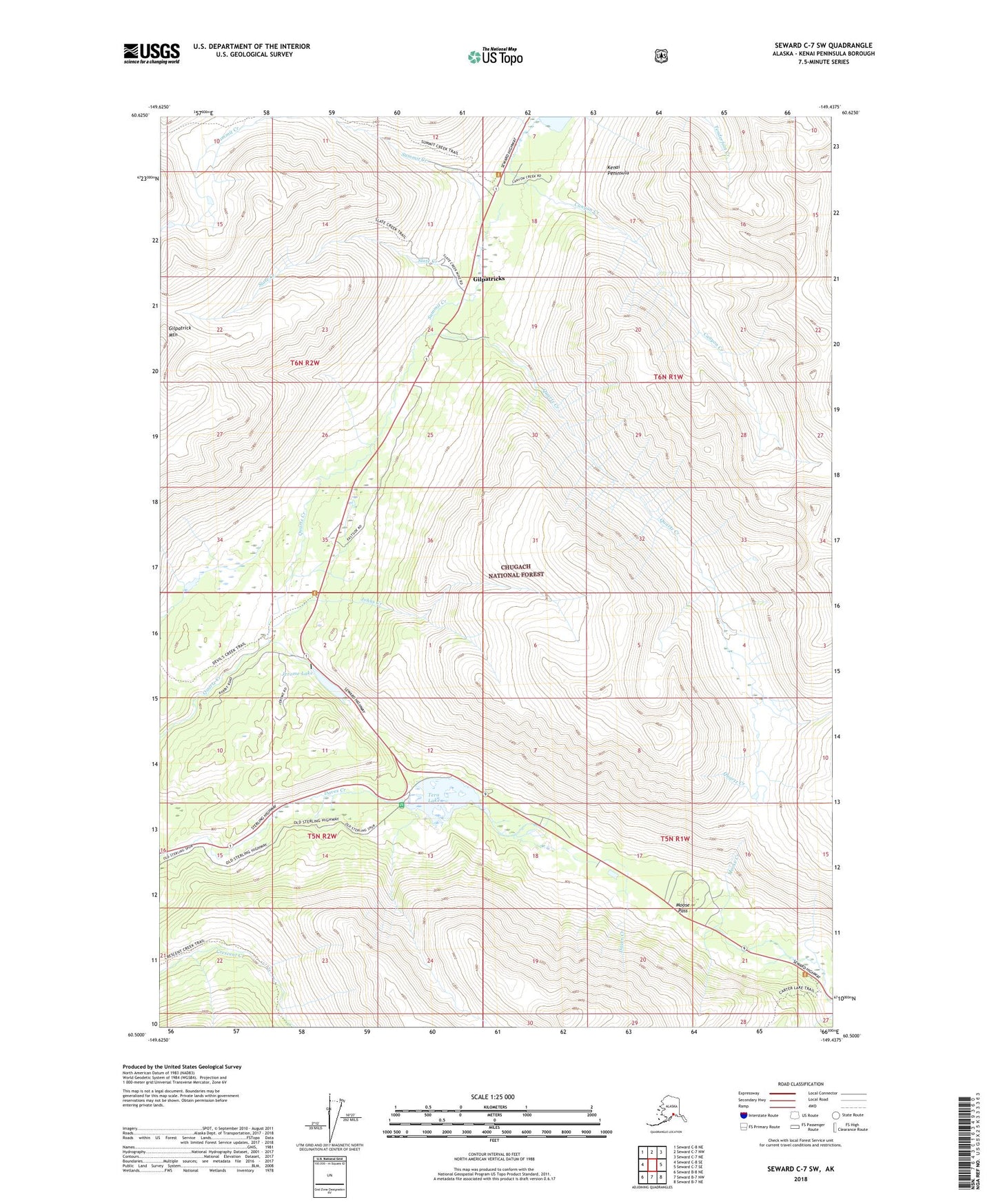 Seward C-7 SW Alaska US Topo Map Image
