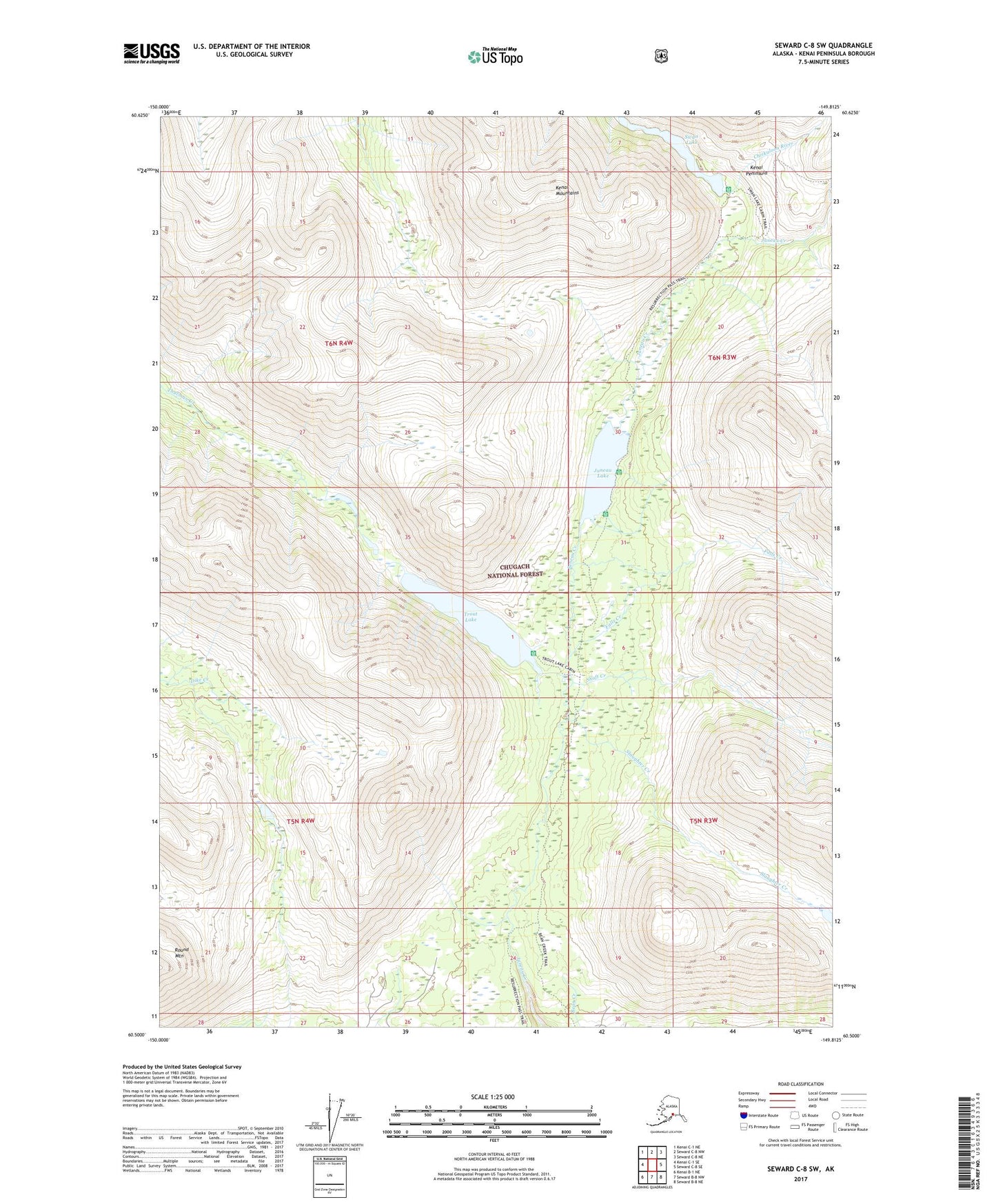 Seward C-8 SW Alaska US Topo Map Image