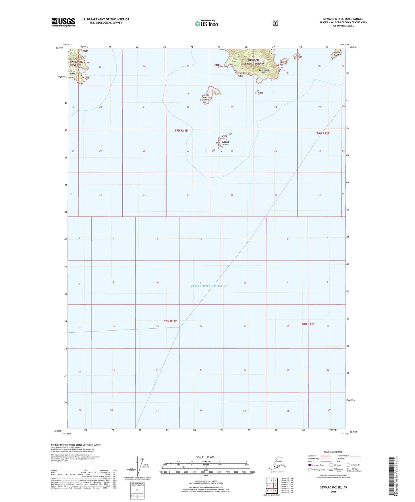 Seward D-2 SE Alaska US Topo Map Image