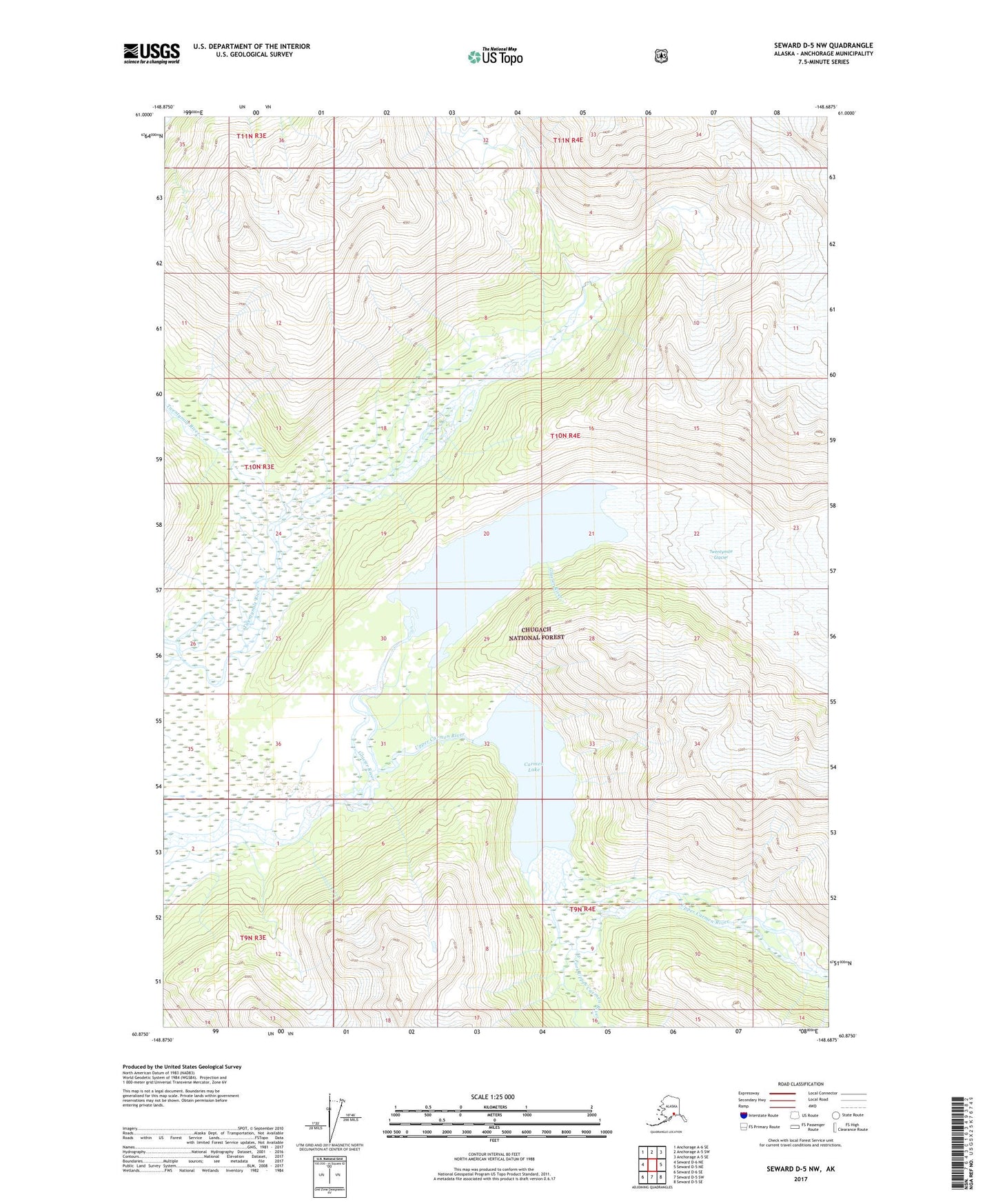 Seward D-5 NW Alaska US Topo Map Image