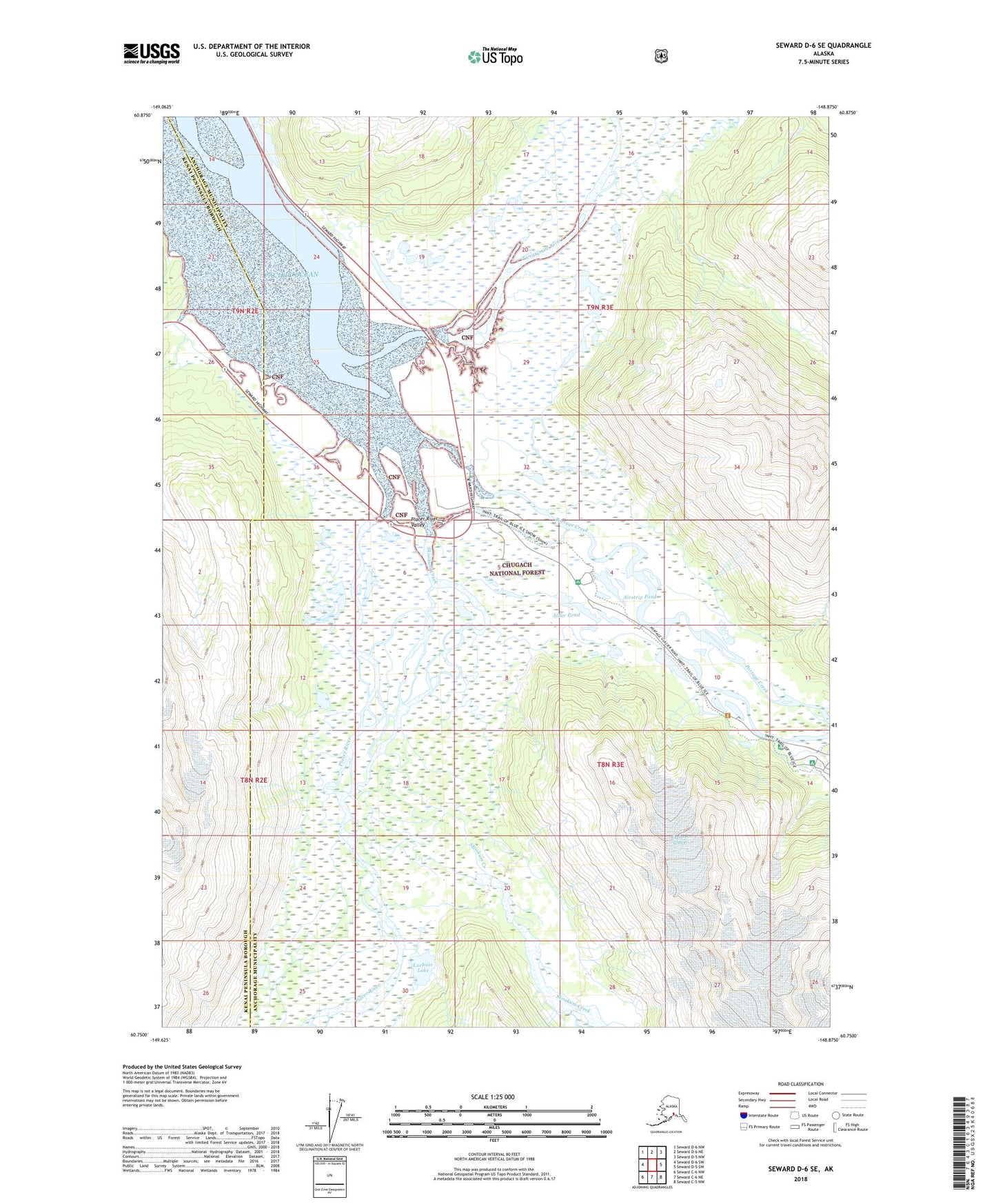 Seward D-6 SE Alaska US Topo Map Image